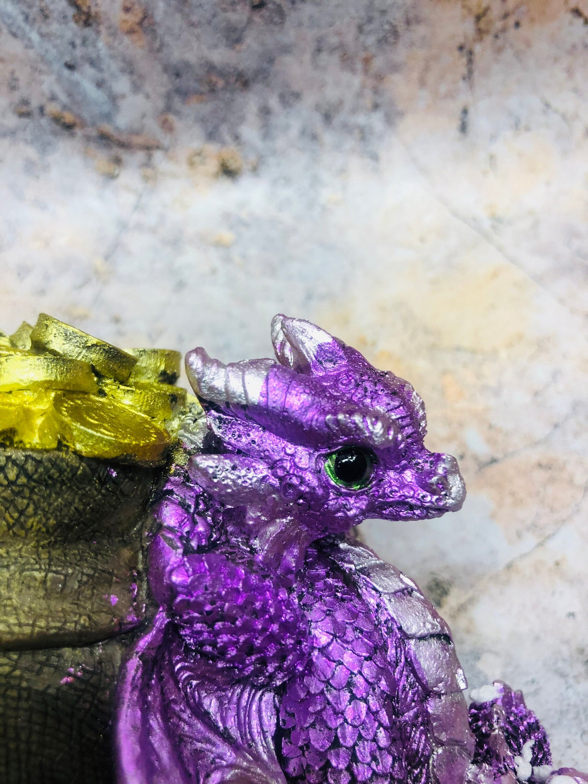 Whimsical Purple Dragon with Bag of Gold Fantasy Figurine Dragons Collection Hand Made from Quality Designer Resin-Osiris Craftworks