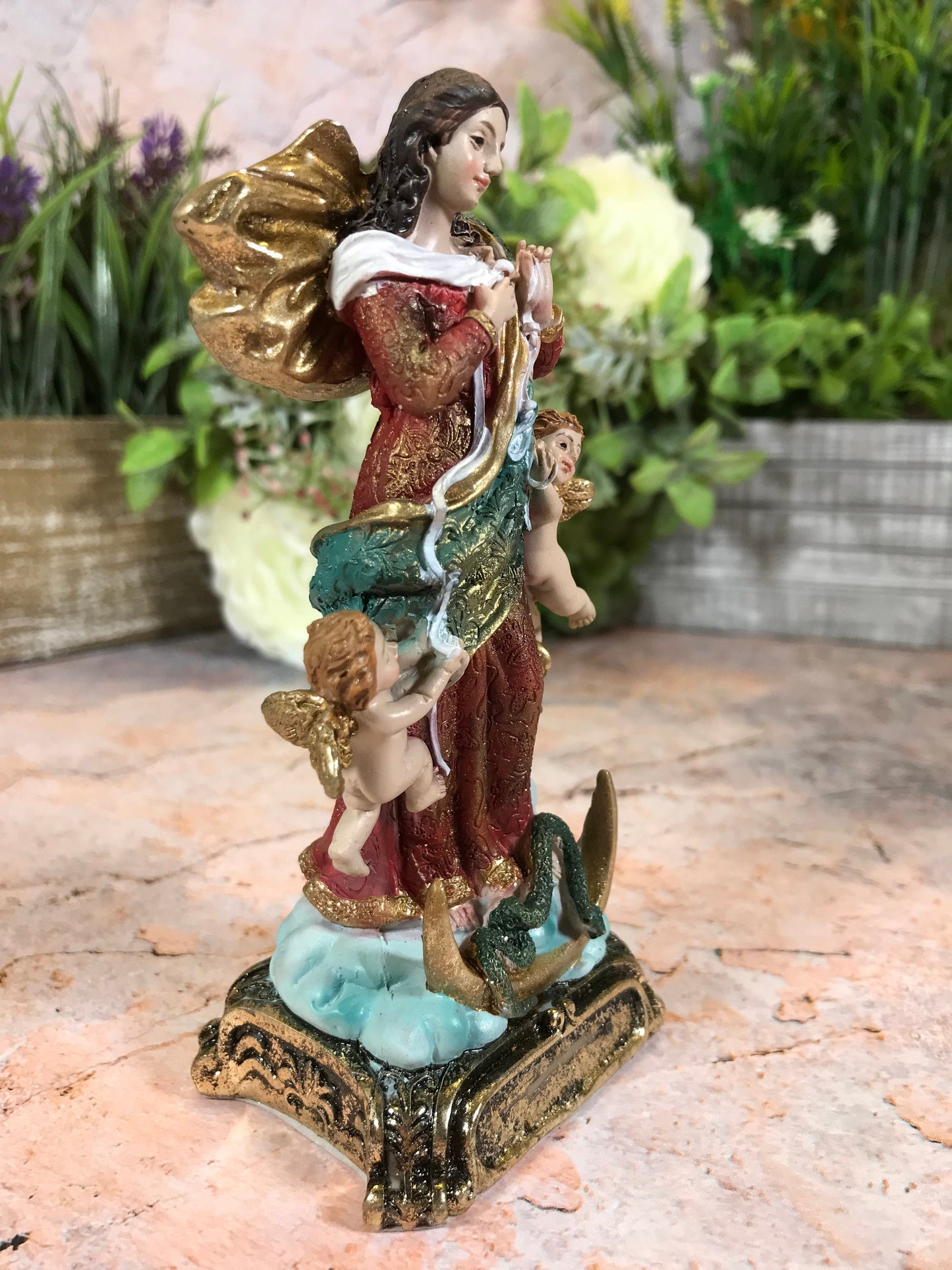 Virgin Mary Our Lady Untier Of Knots Sculpture Statue Religious Ornament-Osiris Craftworks