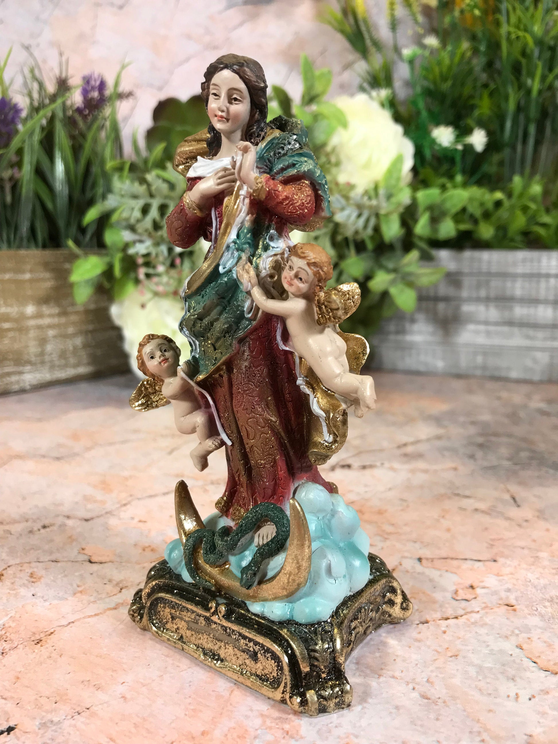 Virgin Mary Our Lady Untier Of Knots Sculpture Statue Religious Ornament-Osiris Craftworks