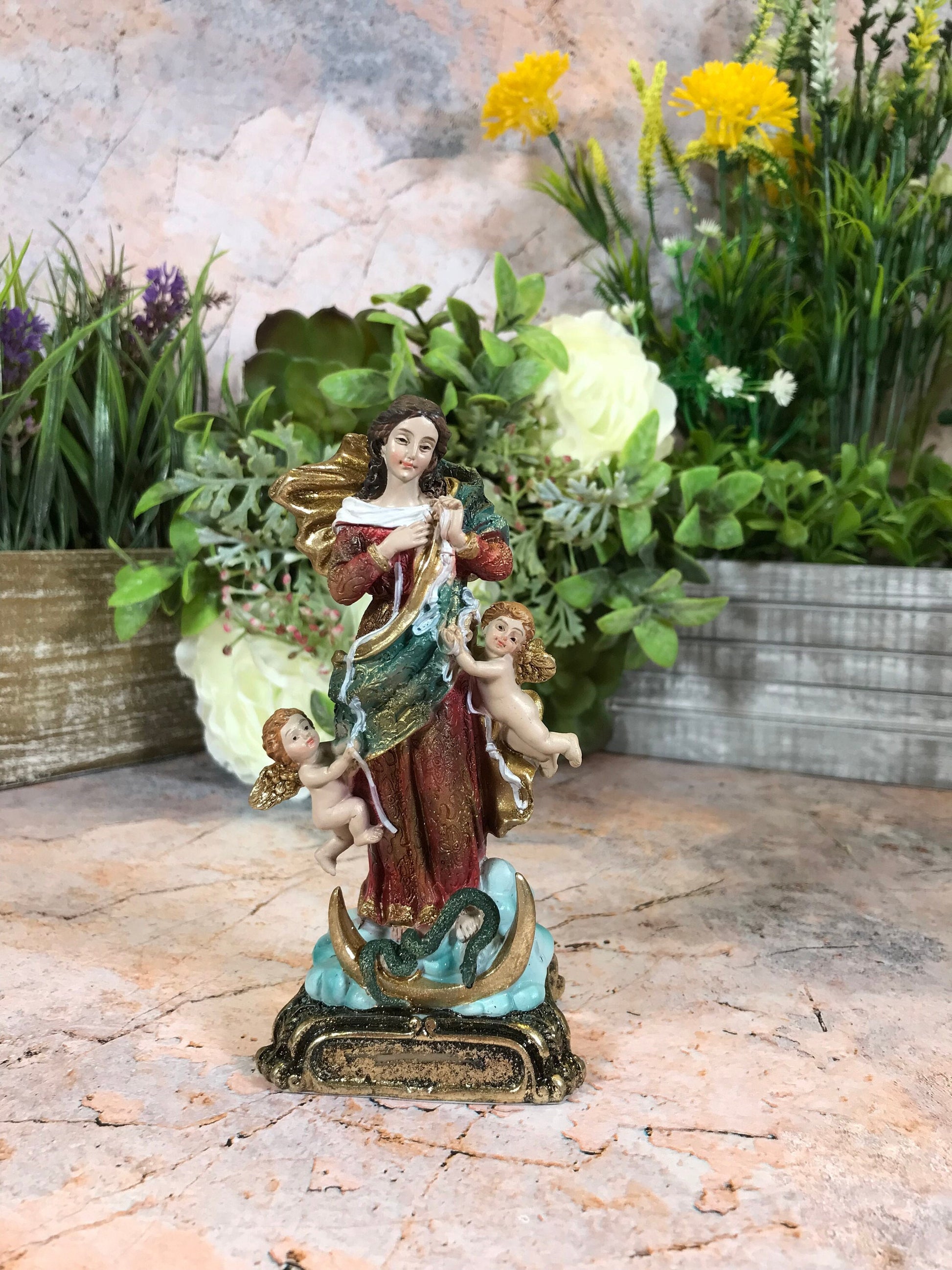 Virgin Mary Our Lady Untier Of Knots Sculpture Statue Religious Ornament-Osiris Craftworks