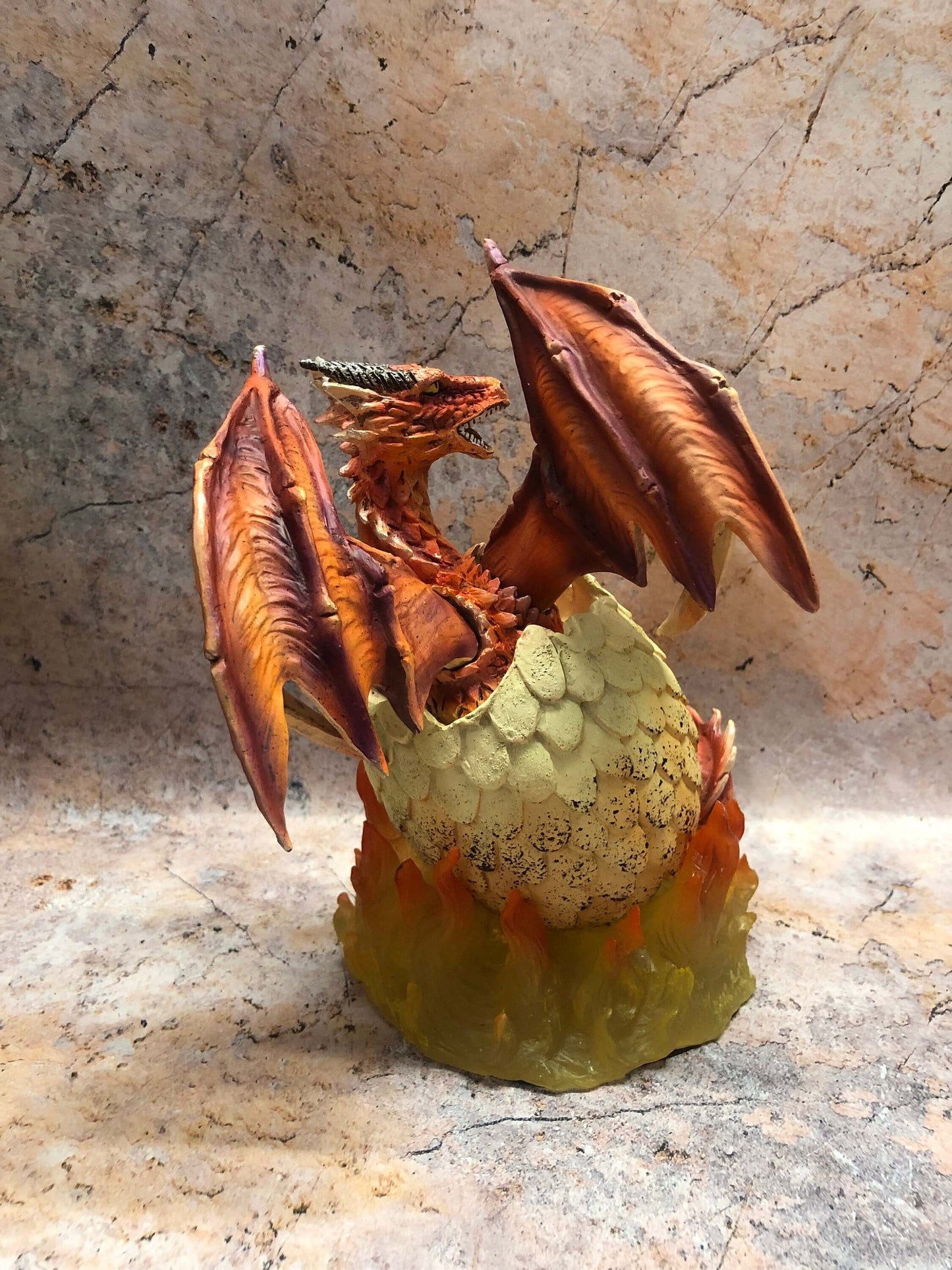 Emerging Flame Dragon Statue - Majestic Resin Dragon Figurine, Fantasy Decor, Mythical Creature Ornament