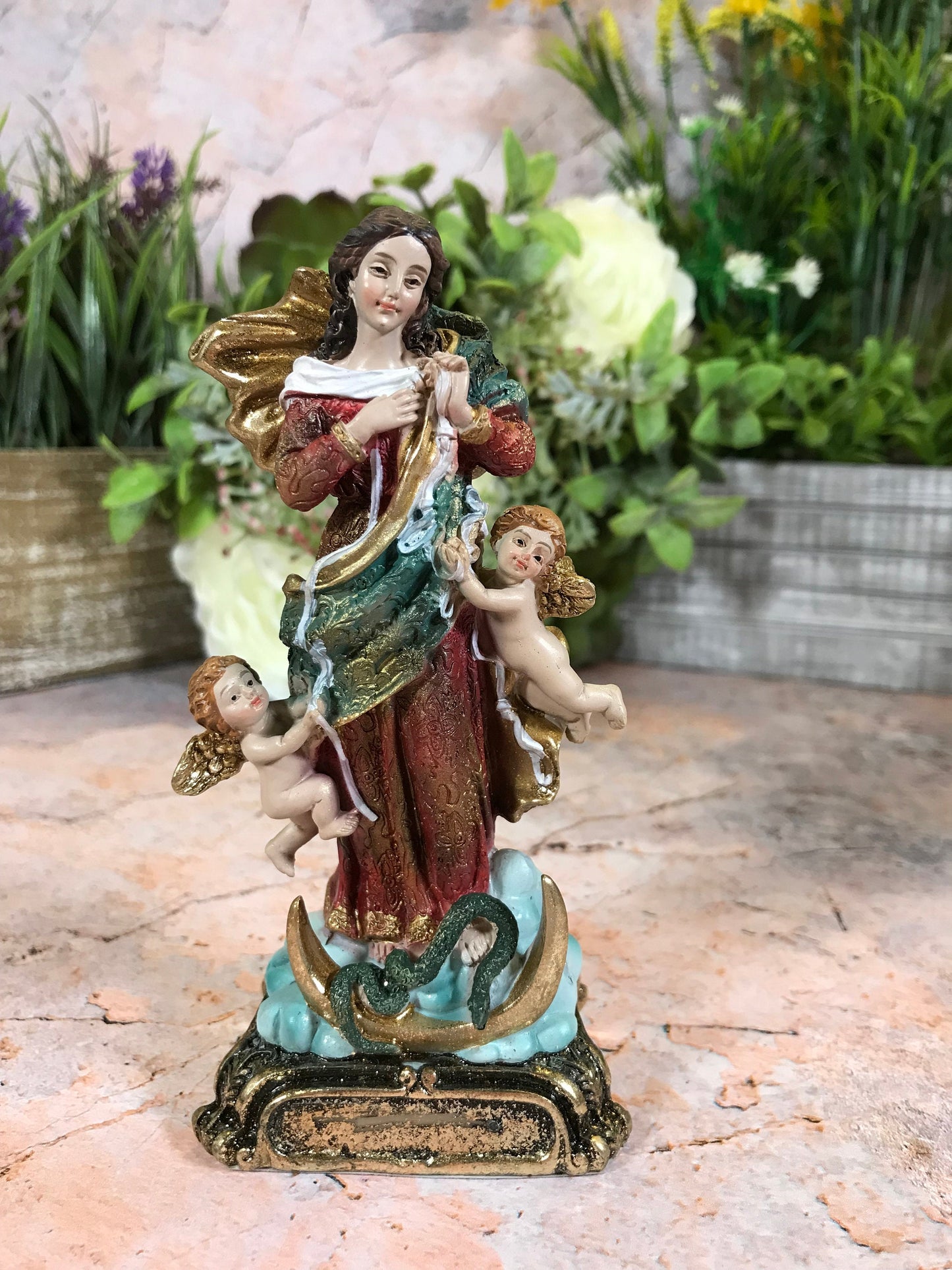 Virgin Mary Our Lady Untier Of Knots Sculpture Statue Religious Ornament-Osiris Craftworks