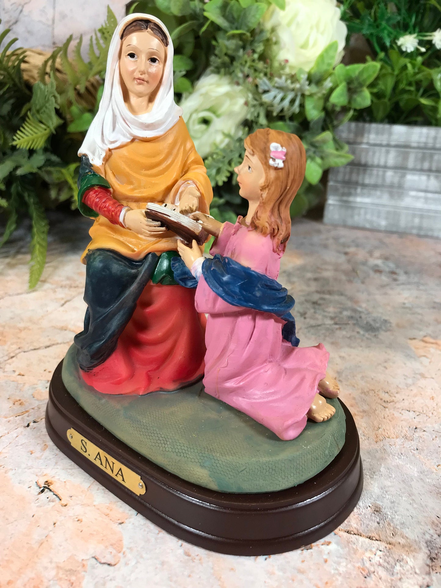 Saint Anne Hand Crafted Resin Statue Catholic Saint Sculpture Religious Santa Ana Ornament Figurine-Osiris Craftworks