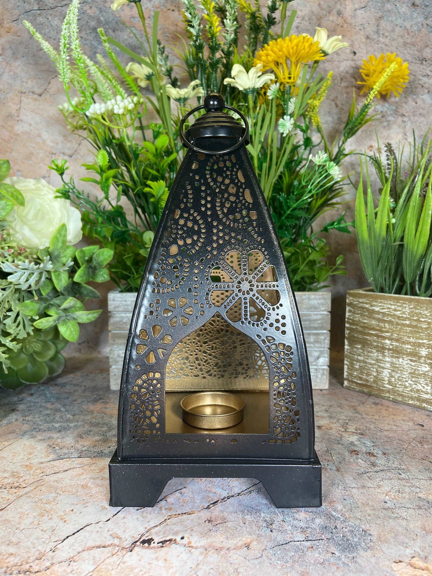 Antique Effect Moroccan Lantern Candle Tealight Holder Seasonal Decor Ornament Home Lighting