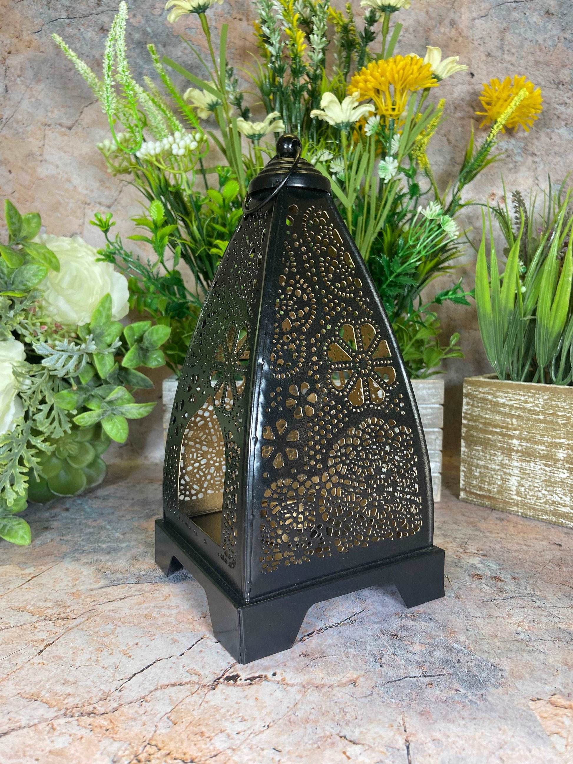 Antique Effect Moroccan Lantern Candle Tealight Holder Seasonal Decor Ornament Home Lighting