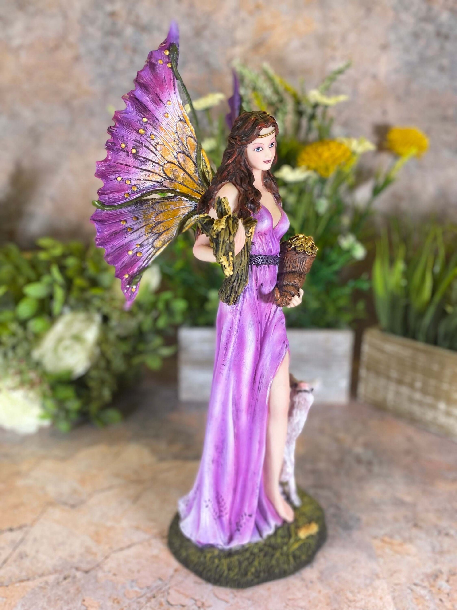 Large Fairy and Lamb Sculpture Statue Mythical Creatures Fairies Figure Hand Made from Quality Designer Resin-Osiris Craftworks