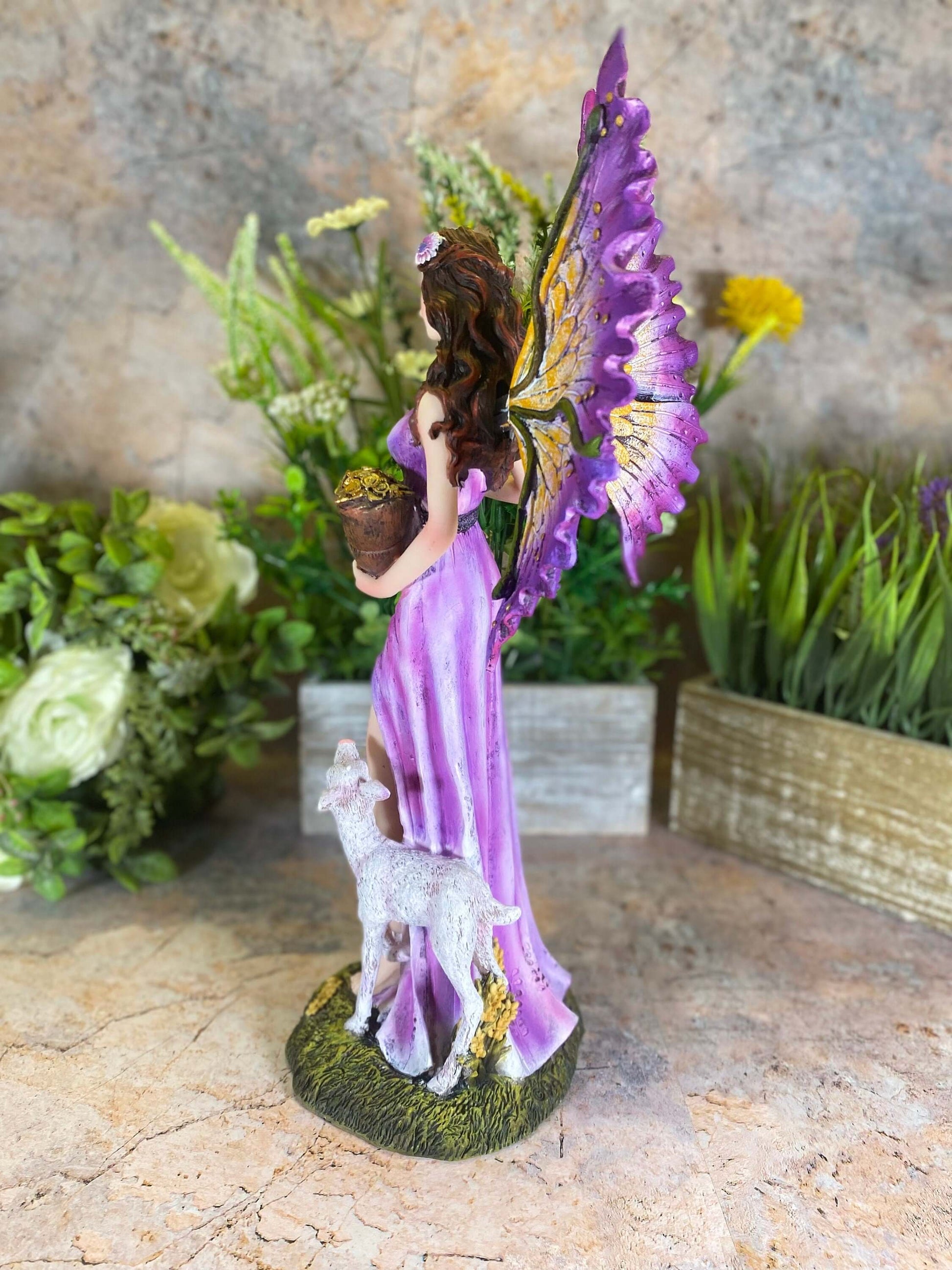 Large Fairy and Lamb Sculpture Statue Mythical Creatures Fairies Figure Hand Made from Quality Designer Resin-Osiris Craftworks