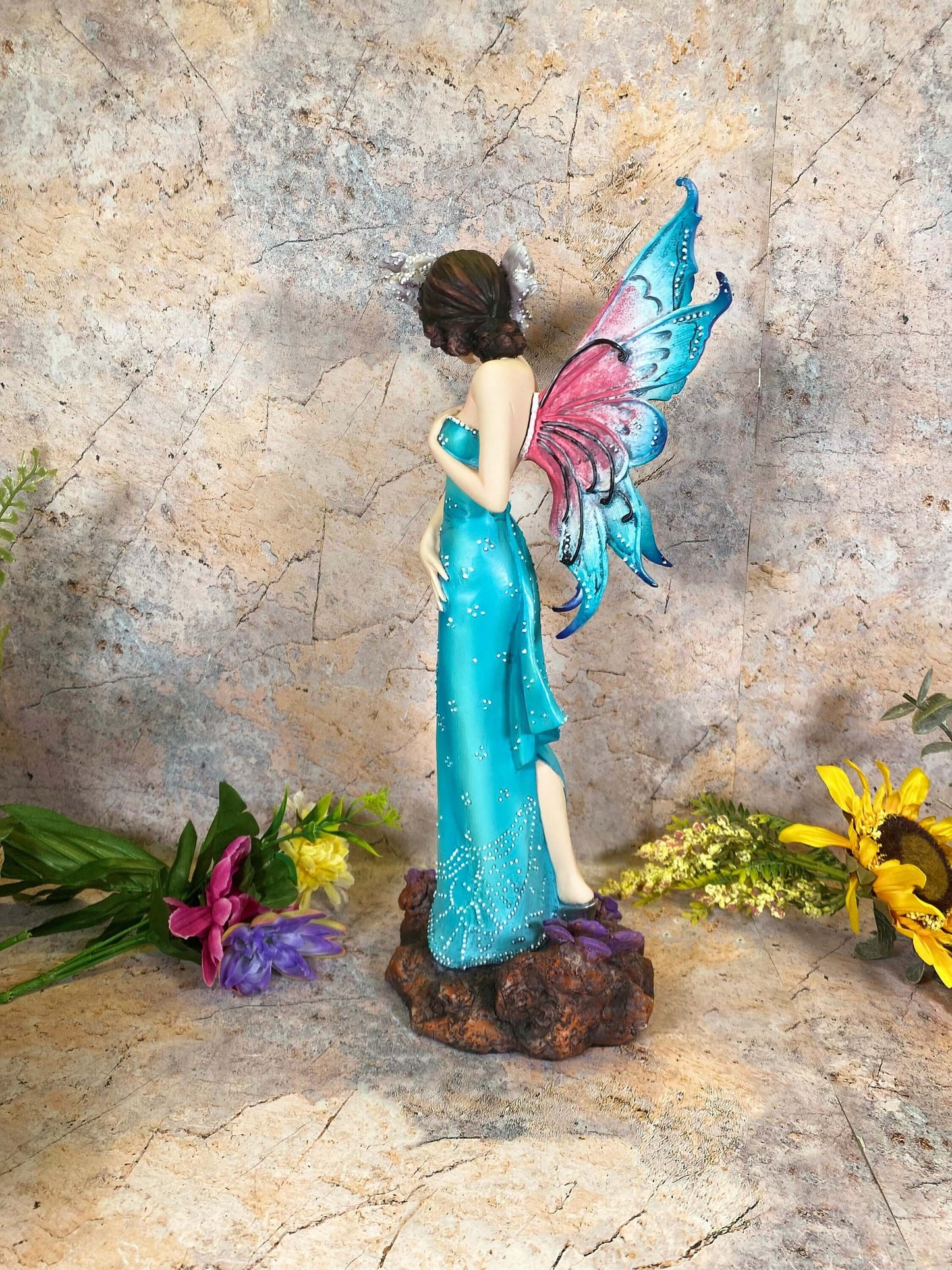 Large Vintage Style Retro Fairy Sculpture Statue Fantasy Figure Gift Ornament Hand Made from Quality Cold Cast Designer Resin-Osiris Craftworks