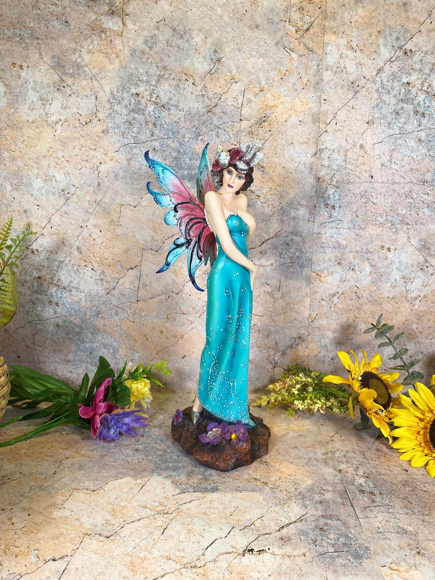 Large Vintage Style Retro Fairy Sculpture Statue Fantasy Figure Gift Ornament Hand Made from Quality Cold Cast Designer Resin-Osiris Craftworks