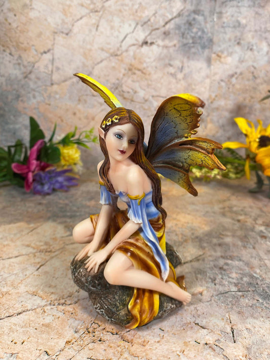 Autumn Whisper Fairy Figurine, Enchanted Forest Nymph, Rustic Decor, Mystical Faerie Statue, Woodland Fantasy Ornament, Magical Home Decor-Osiris Craftworks