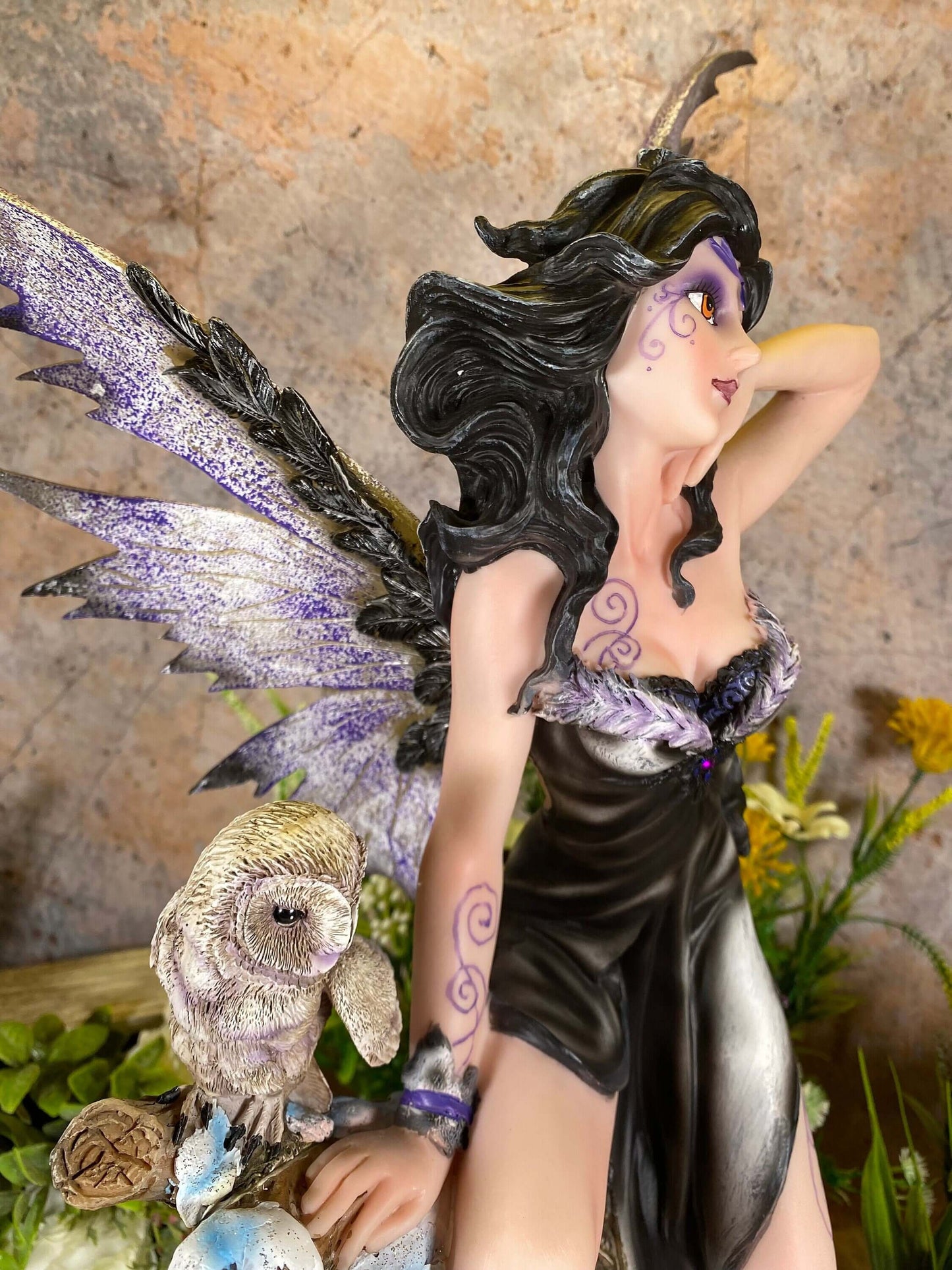 Large Fairy and Owl Companion Sculpture Statue Mythical Creatures Resin Figure Hand Made from Quality Designer Resin-Osiris Craftworks