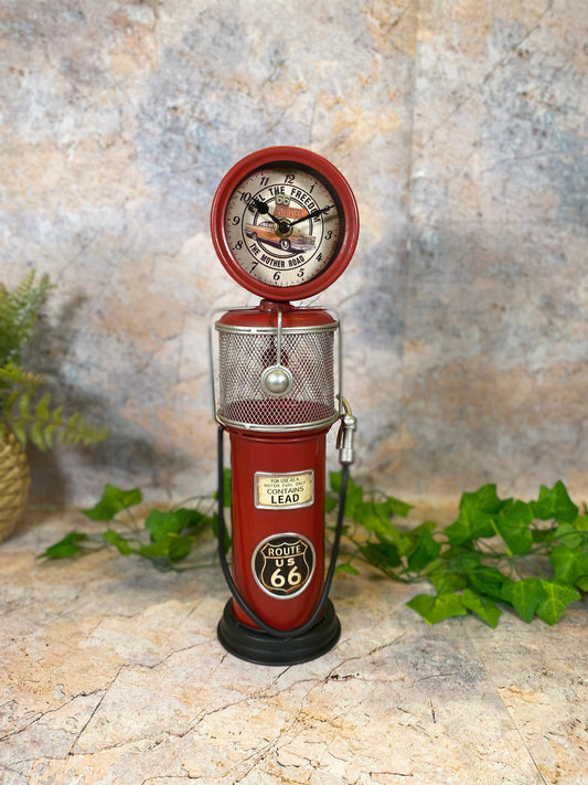 Route 66 Metal Clock and Money Box Gas Station Man Cave Garage Summer House Gift