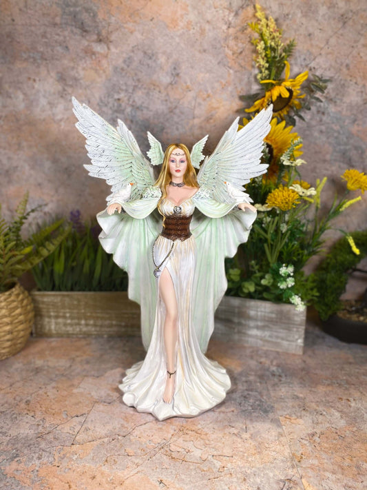 Water Fairy Statue Priestess of Light Angel Sculpture Moon Goddess Figurine Hand Made from Quality Designer Resin-Osiris Craftworks