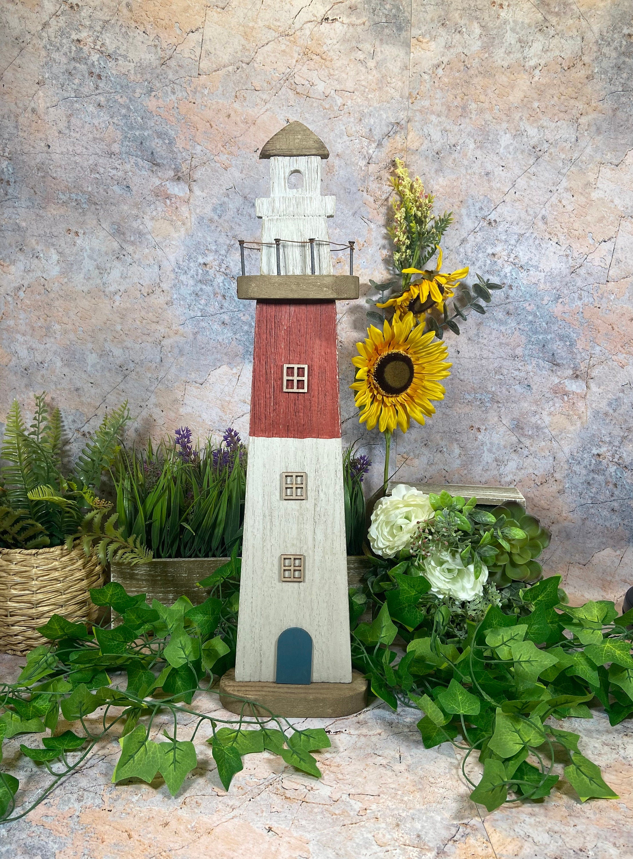 Rustic Lighthouse Centerpiece Eco-Friendly Reclaimed Wood Rustic Lighthouse