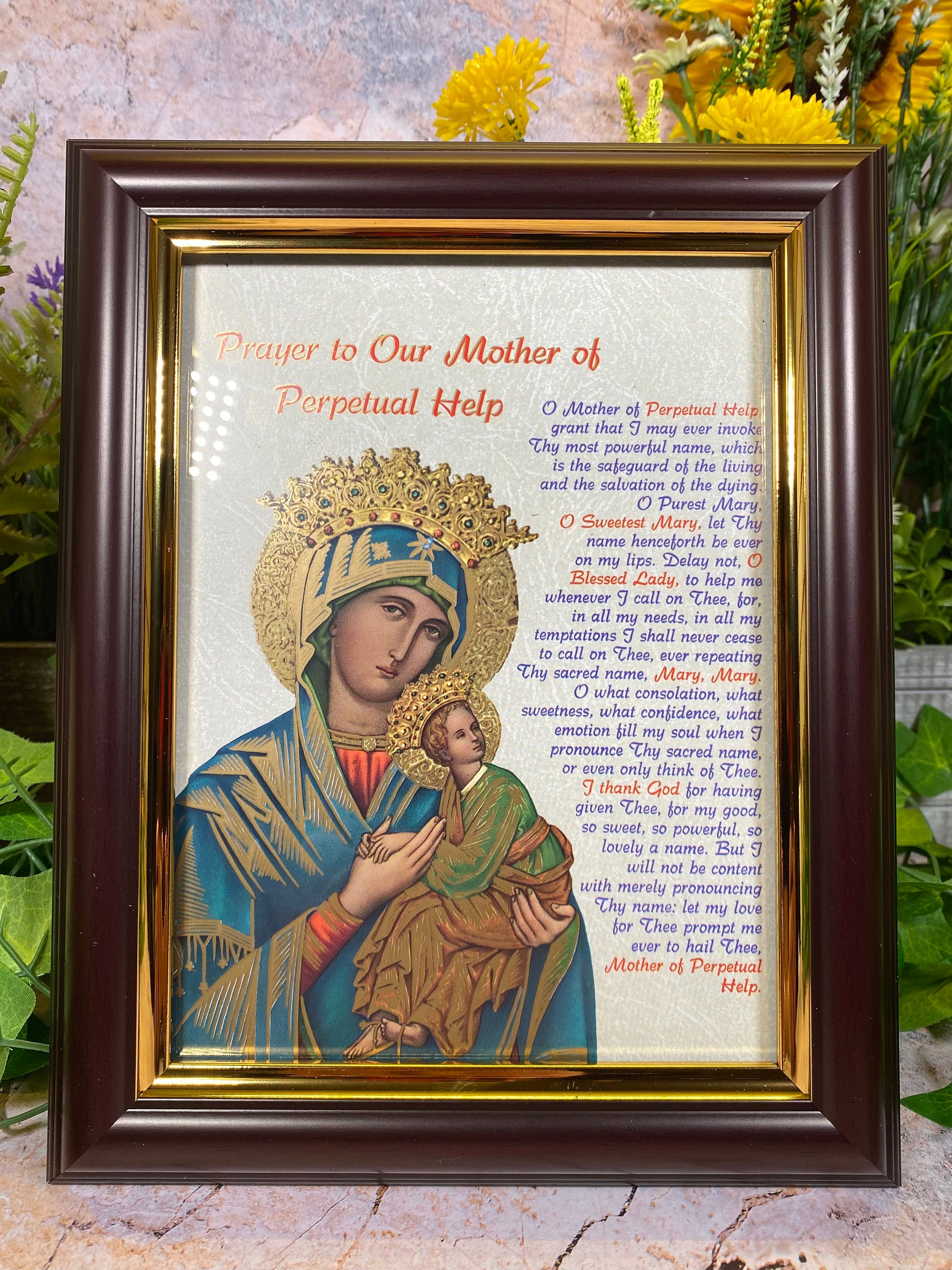 Laminated Picture of Virgin Mary Our Lady of Perpetual Help Perfect Wall Decor-Osiris Craftworks