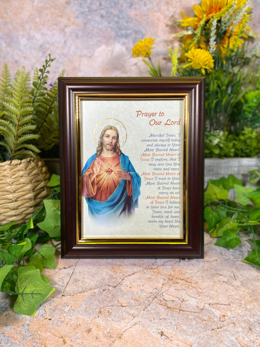 Sacred Heart of Jesus Laminated Picture Religious Wall Decor Catholic Prayer-Osiris Craftworks