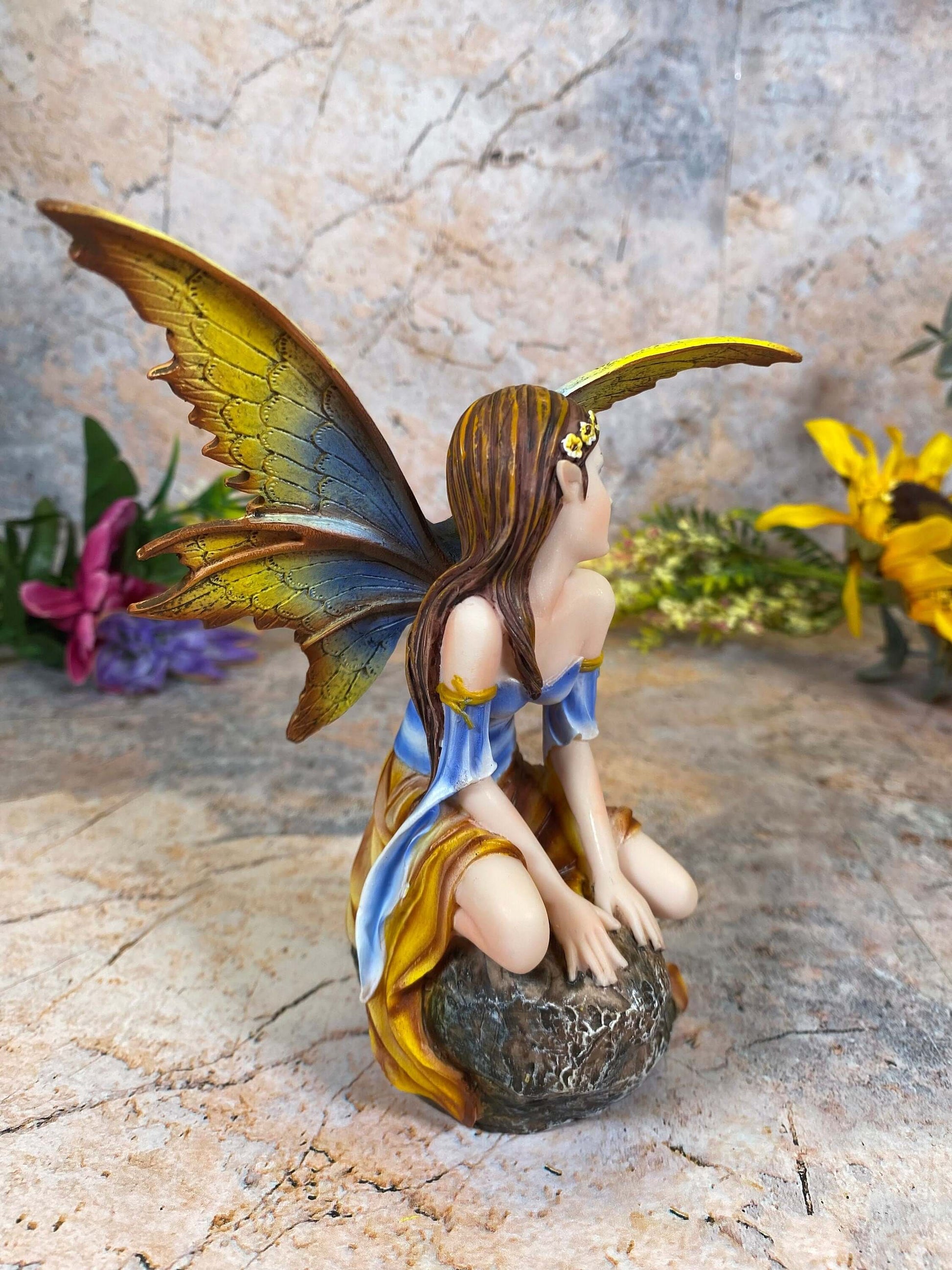 Autumn Whisper Fairy Figurine, Enchanted Forest Nymph, Rustic Decor, Mystical Faerie Statue, Woodland Fantasy Ornament, Magical Home Decor-Osiris Craftworks