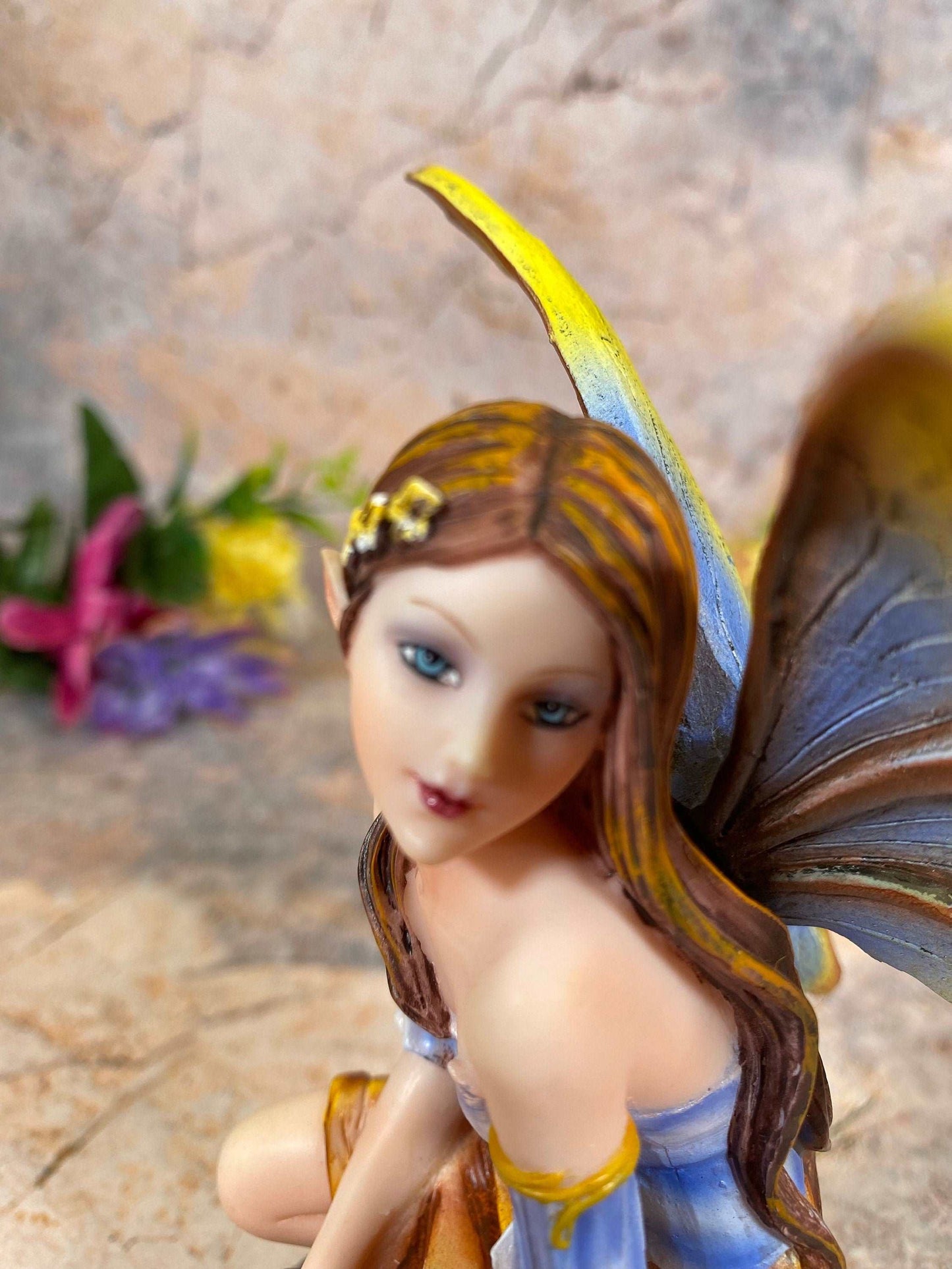 Autumn Whisper Fairy Figurine, Enchanted Forest Nymph, Rustic Decor, Mystical Faerie Statue, Woodland Fantasy Ornament, Magical Home Decor-Osiris Craftworks