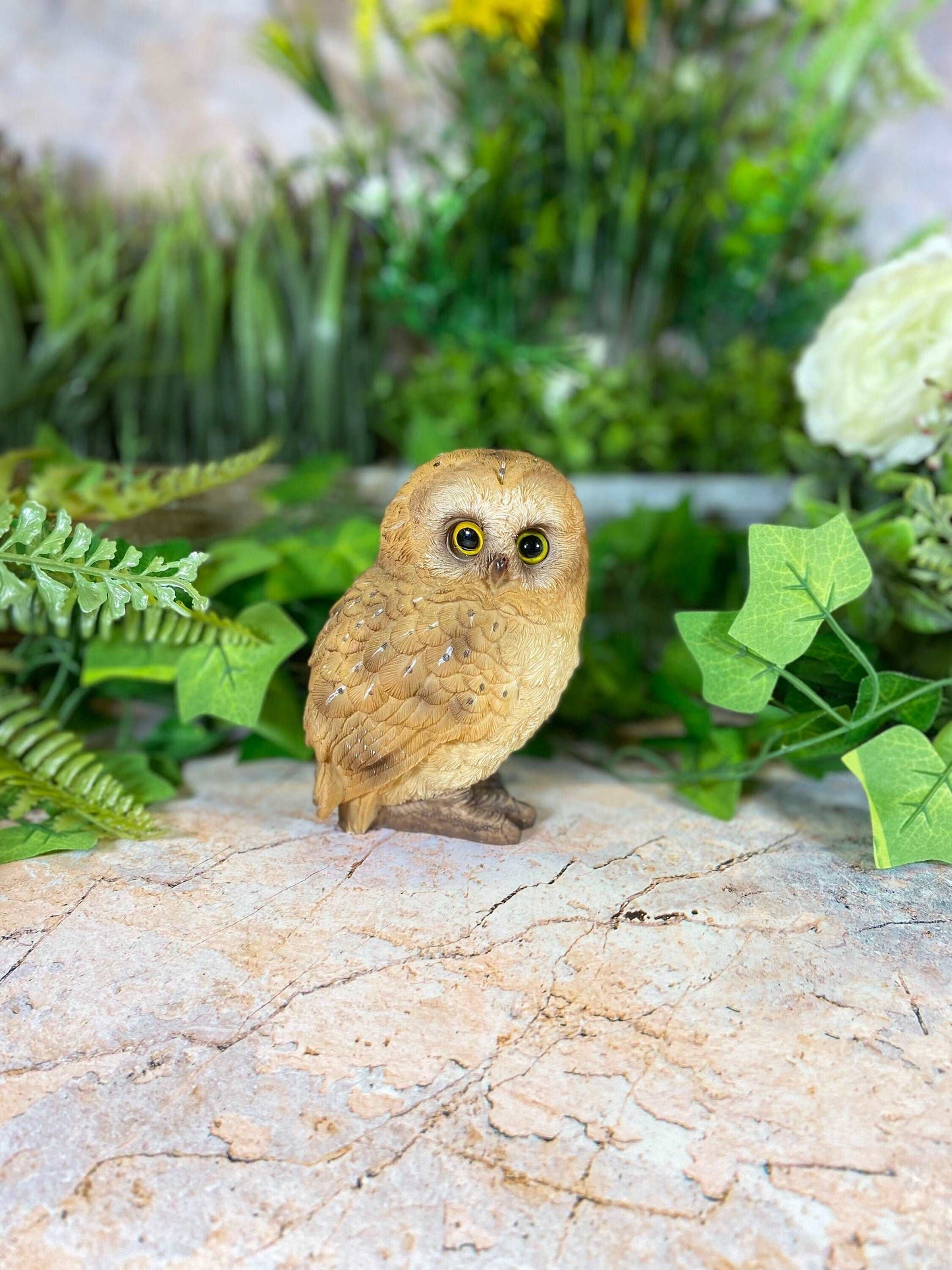 Adorable Baby Owl Resin Garden Ornament Lawn Decoration Patio Decor-Osiris Craftworks