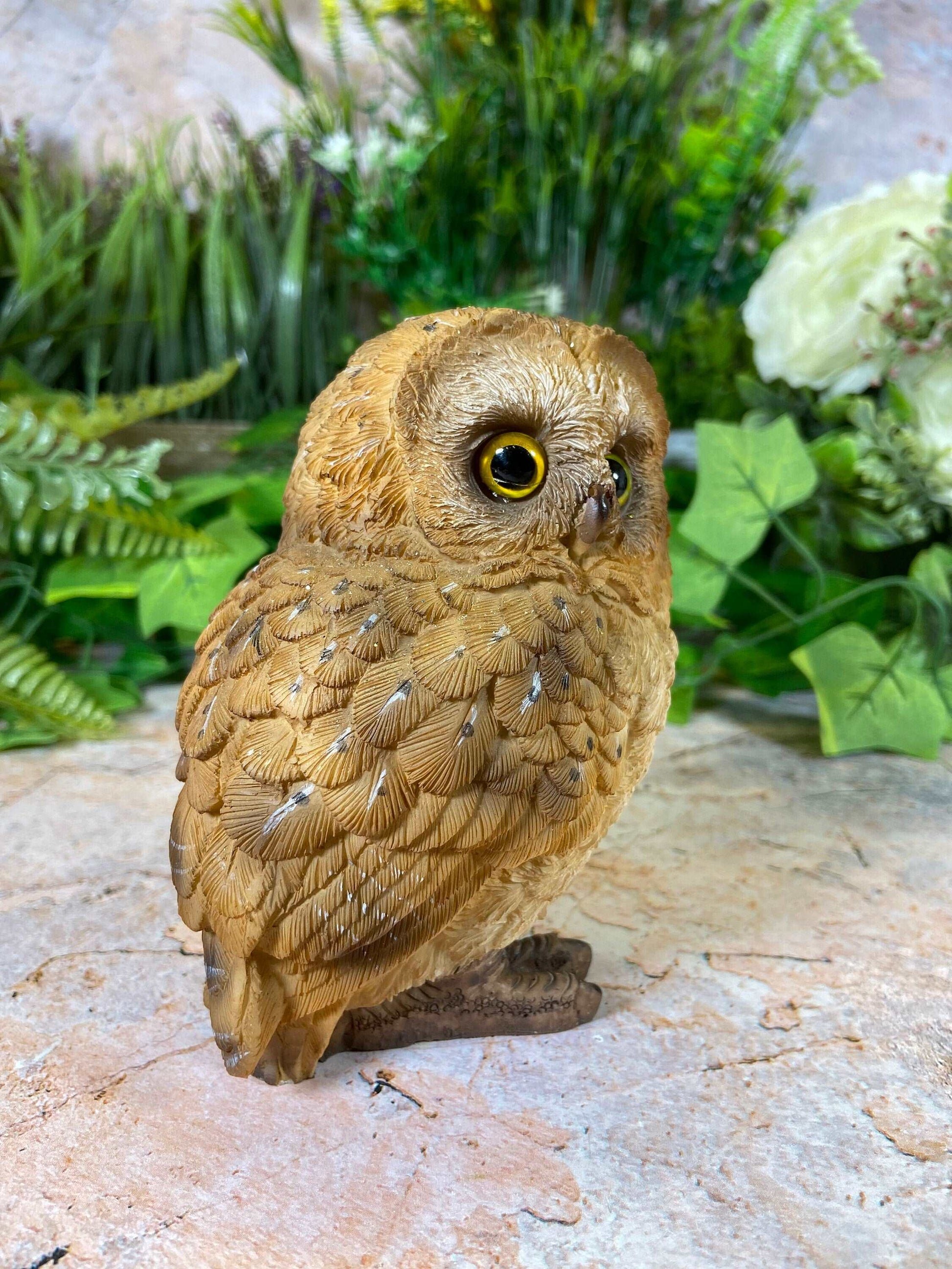 Adorable Baby Owl Resin Garden Ornament Lawn Decoration Patio Decor-Osiris Craftworks