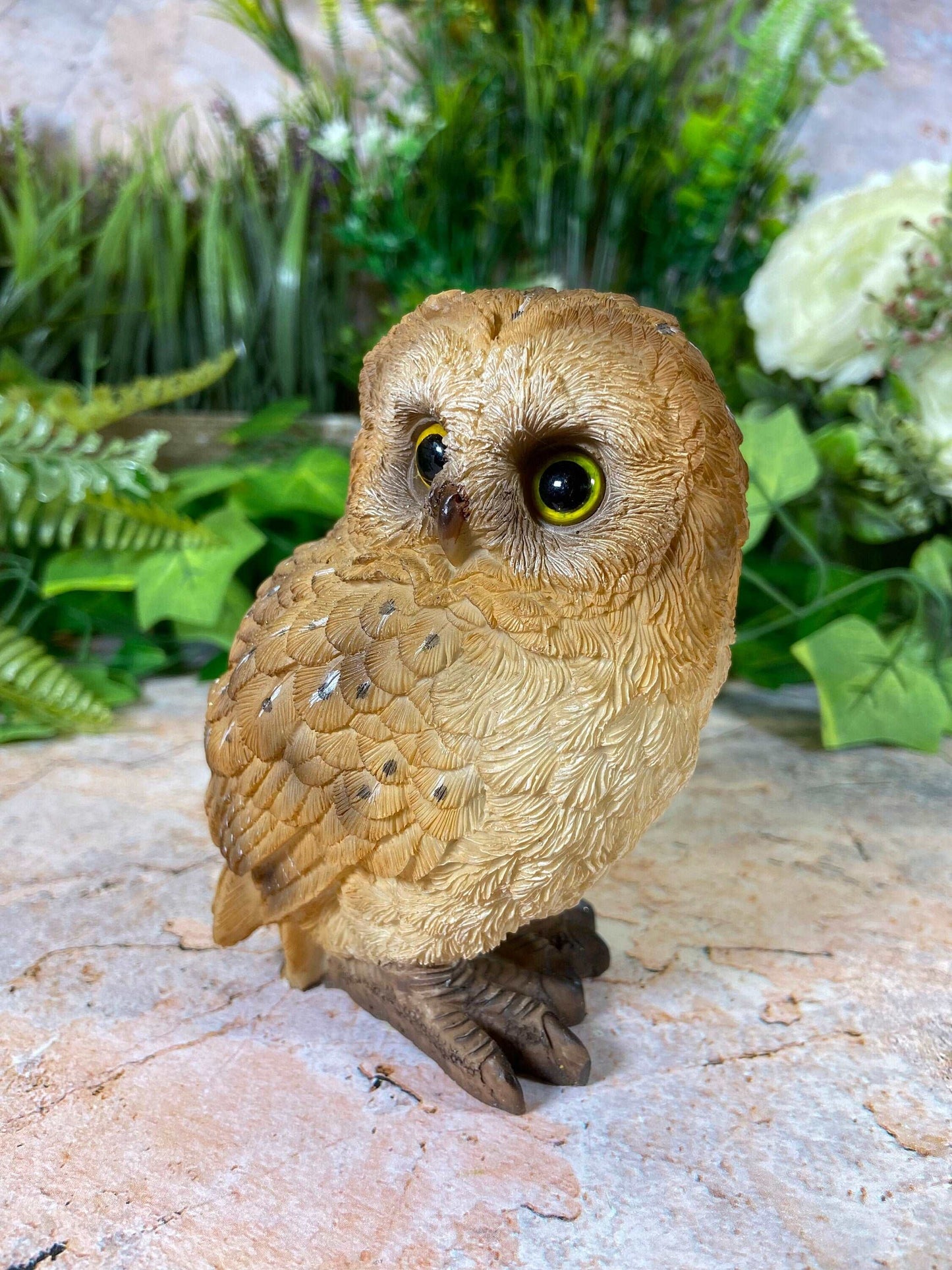 Adorable Baby Owl Resin Garden Ornament Lawn Decoration Patio Decor-Osiris Craftworks