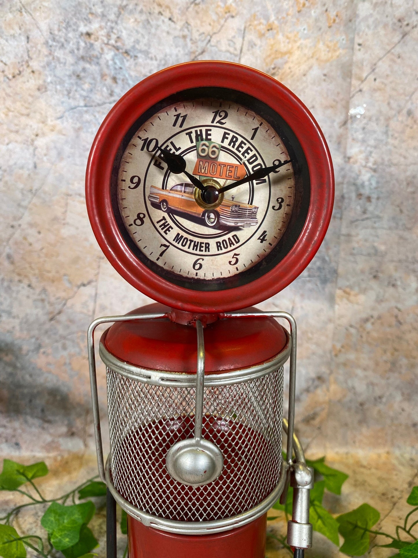 Route 66 Metal Clock and Money Box Gas Station Man Cave Garage Summer House Gift