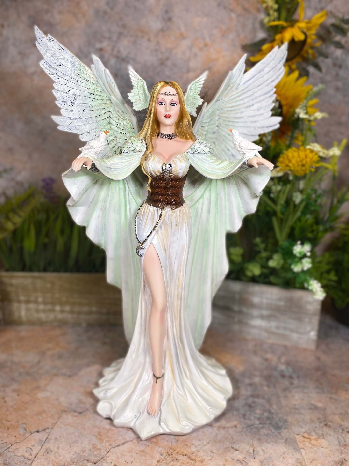 Water Fairy Statue Priestess of Light Angel Sculpture Moon Goddess Figurine Hand Made from Quality Designer Resin-Osiris Craftworks