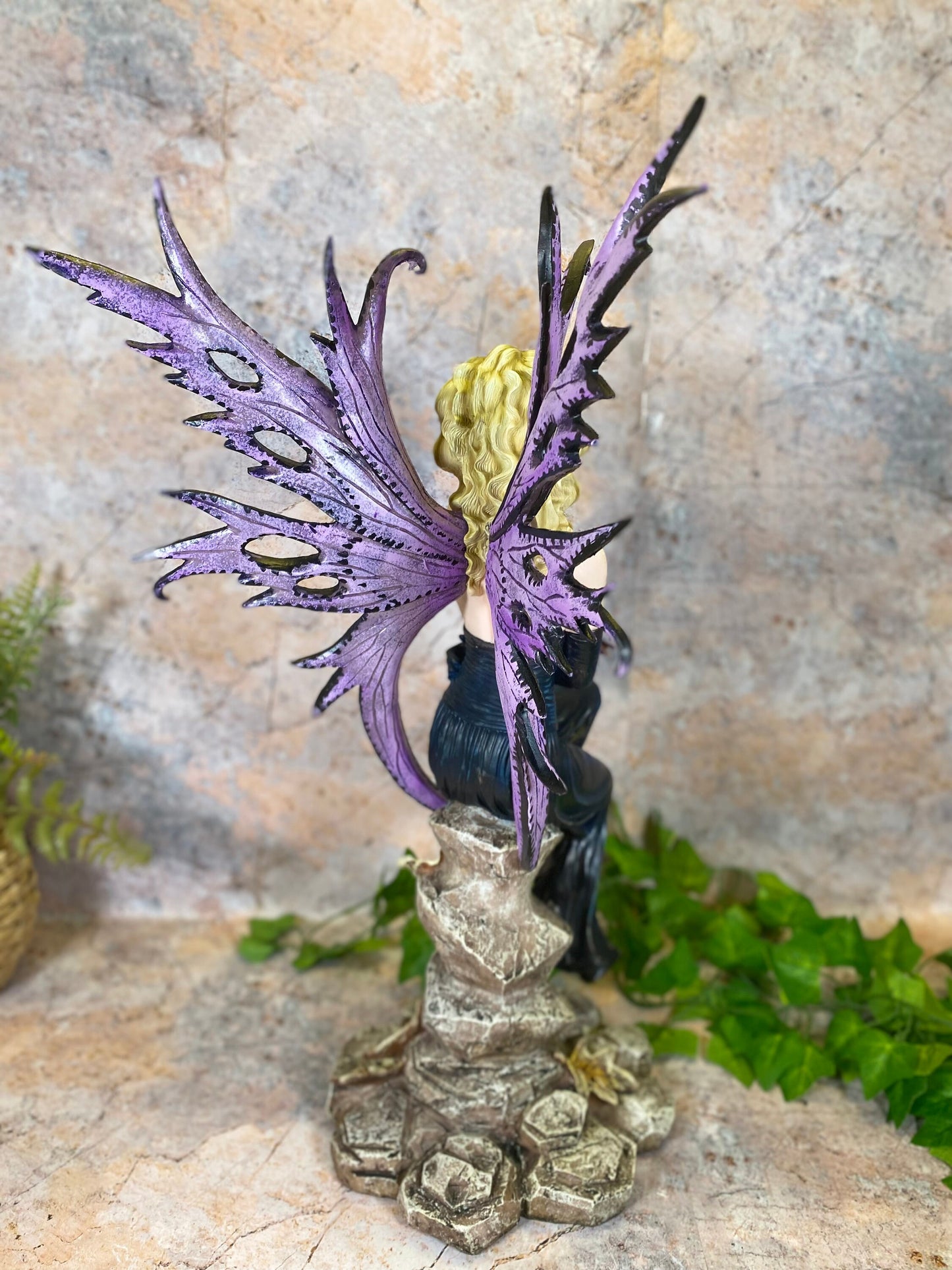 Large Dark Gothic Fairy and Dragon Companion Sculpture Statue Mythical Creatures Hand Made from Quality Designer Resin-Osiris Craftworks