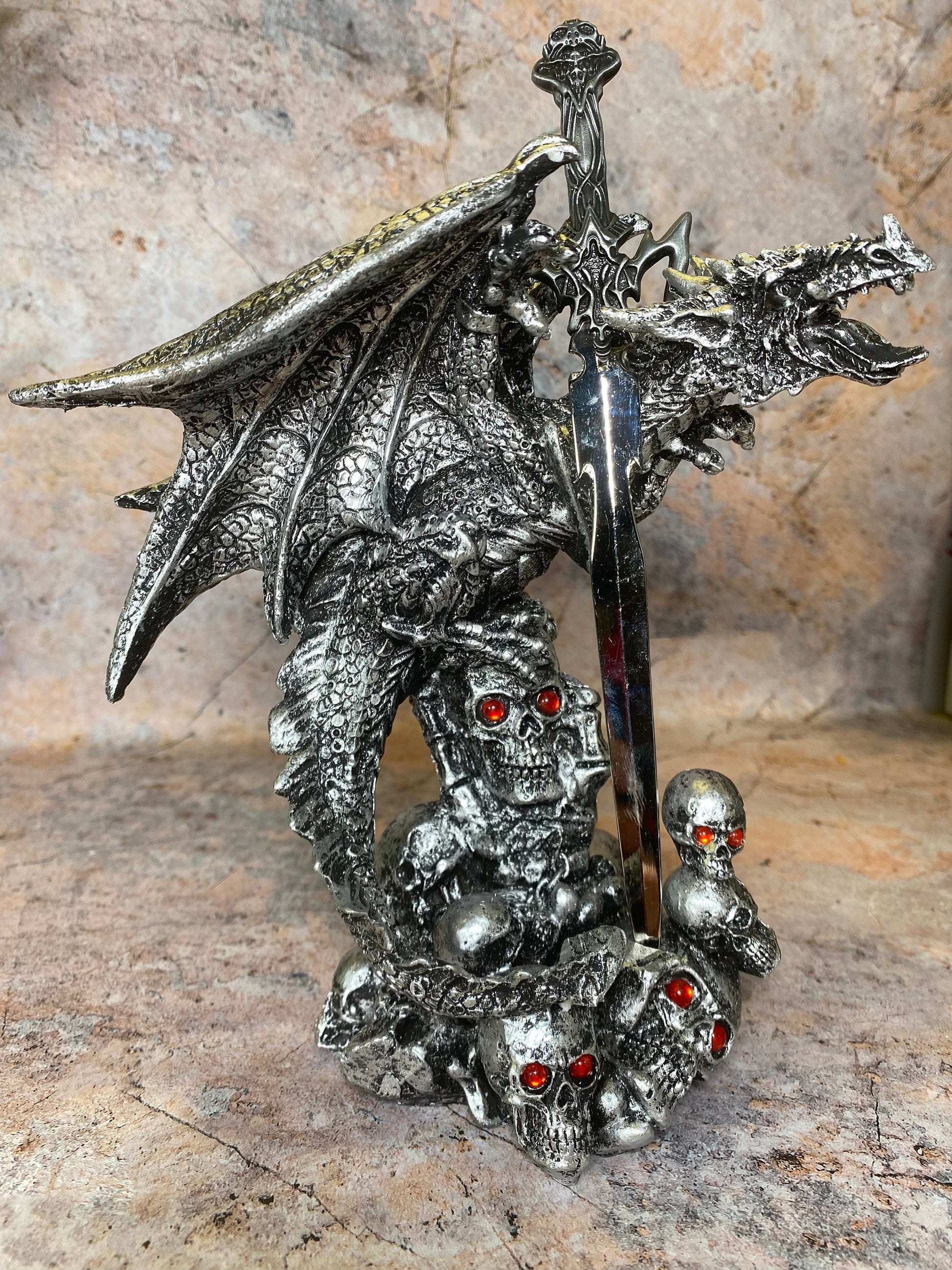 Dragon's Embrace Resin Letter Opener Majestic and Functional Artwork Gothic Decor Dragons Collection Sculpture-Osiris Craftworks