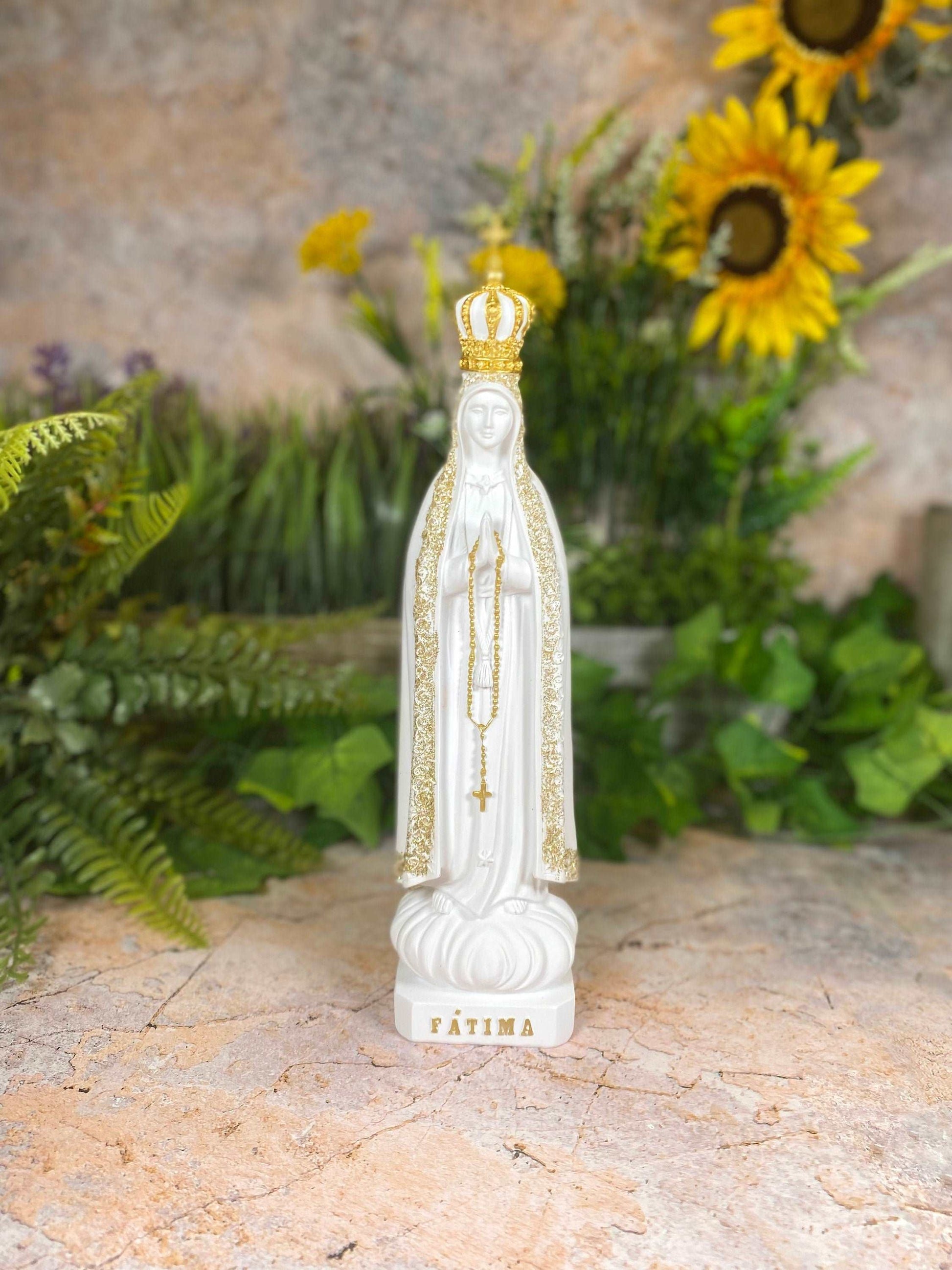 Blessed Virgin Mary Our Lady of Fatima Statue Figurine Religious Sculpture Hand Crafted from Quality Designer Resin-Osiris Craftworks