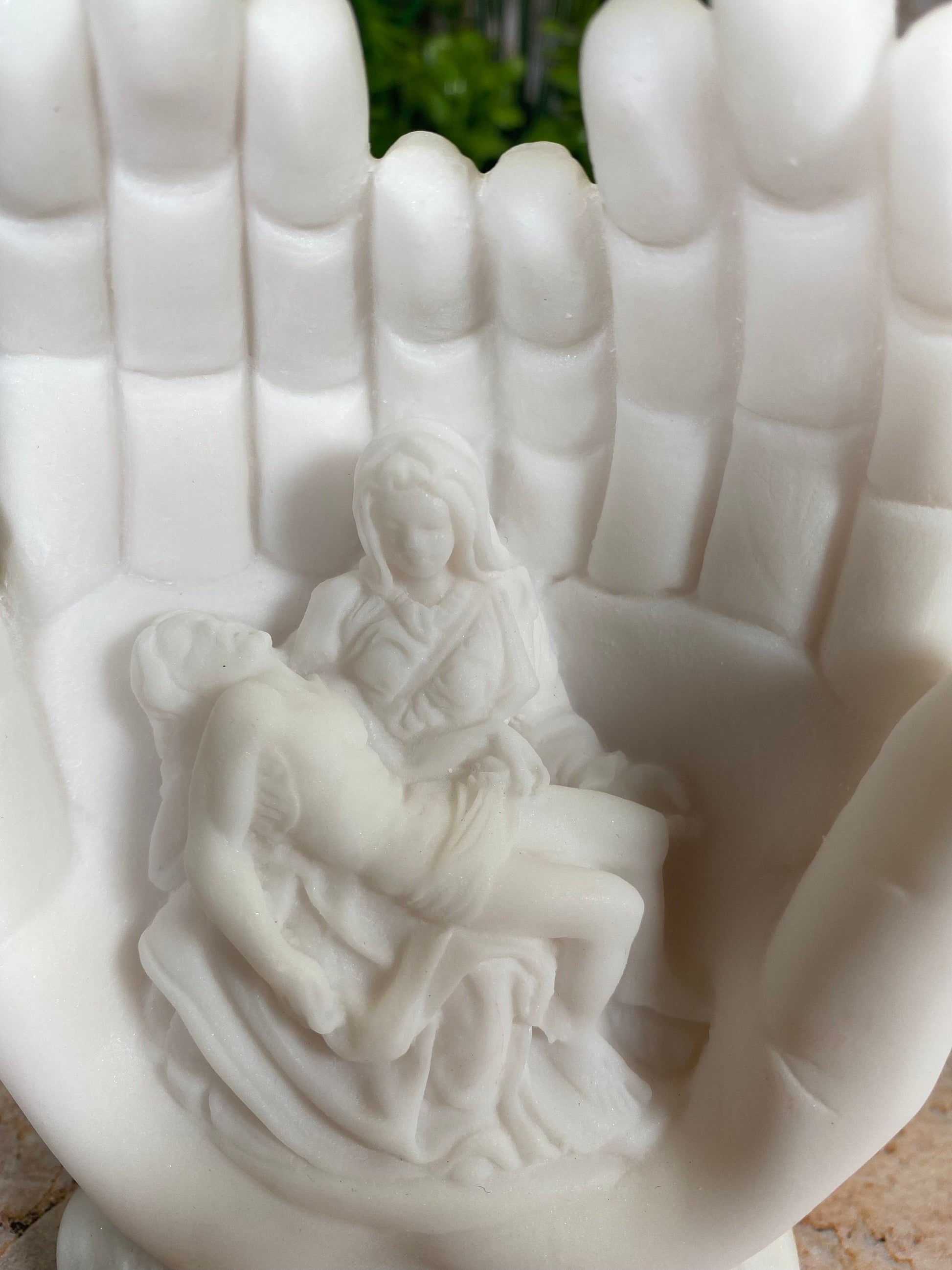 Exquisite La Pieta Alabaster Statue Of The Virgin Mary Holding Jesus Handcrafted Sculpture Religious Ornament-Osiris Craftworks