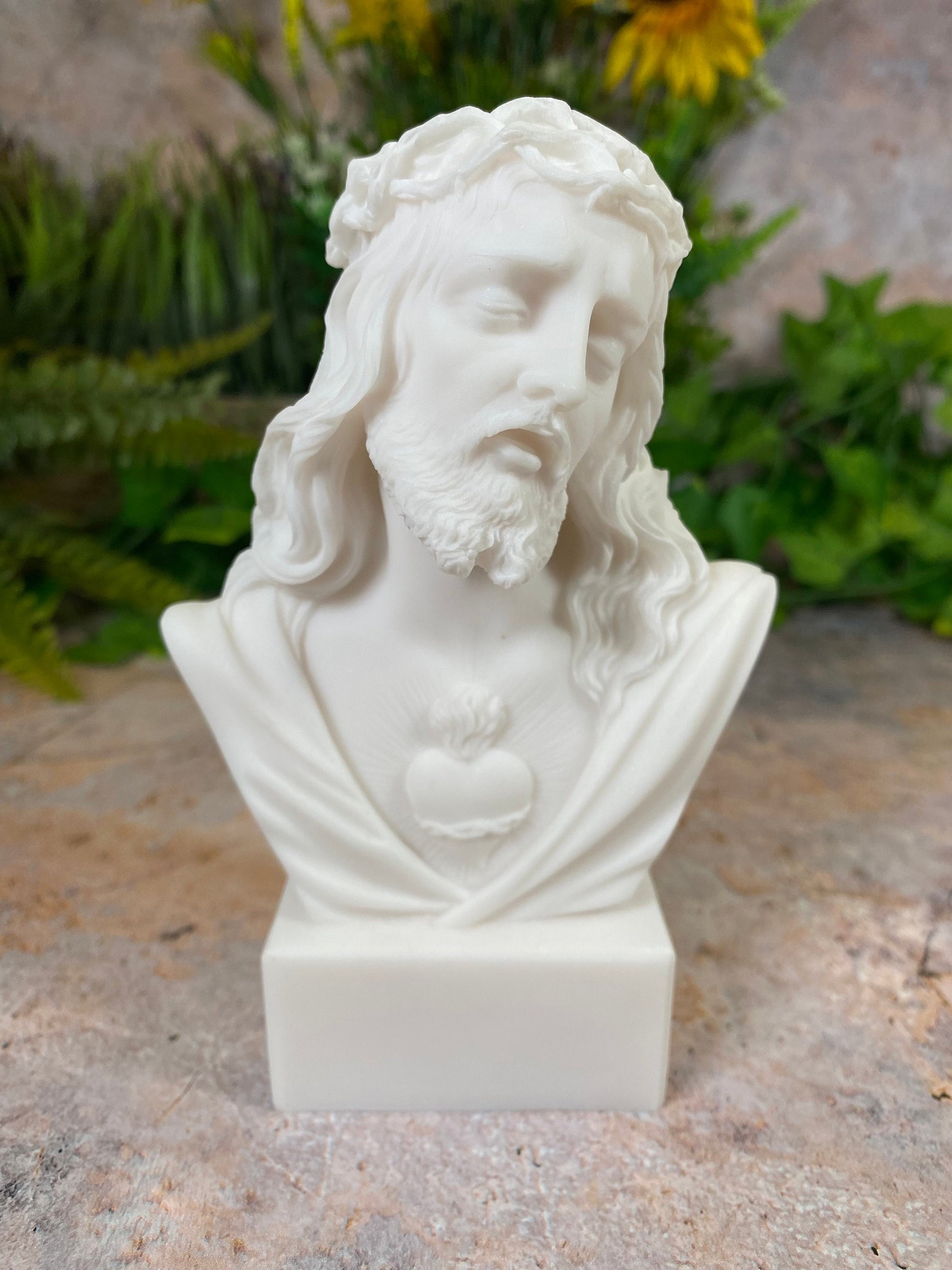 Exquisite Handcrafted Sacred Heart of Jesus Bust A Spiritual Masterpiece Religious Sculpture Catholic Statue-Osiris Craftworks