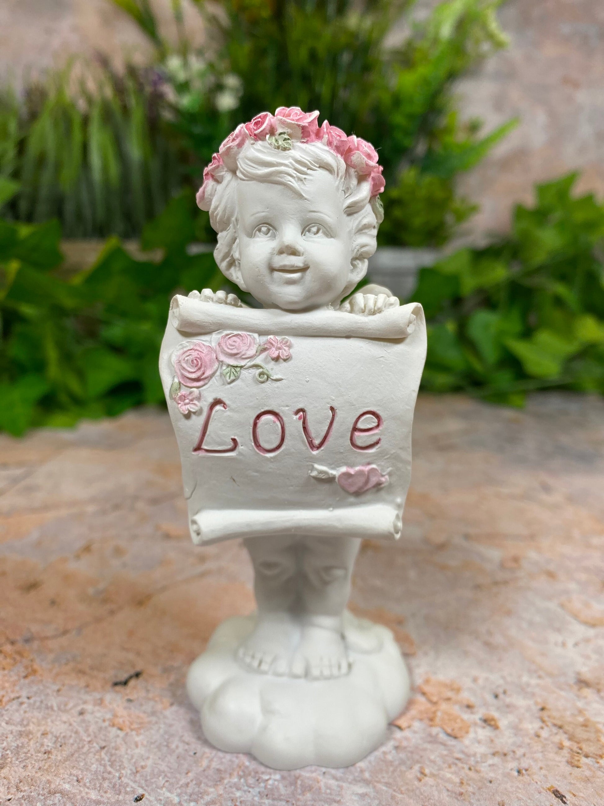 Cherub Artwork: Heavenly Guardian Angel Figurine Statuette - Love Sign Ornament Sculpture Gift-Osiris Craftworks