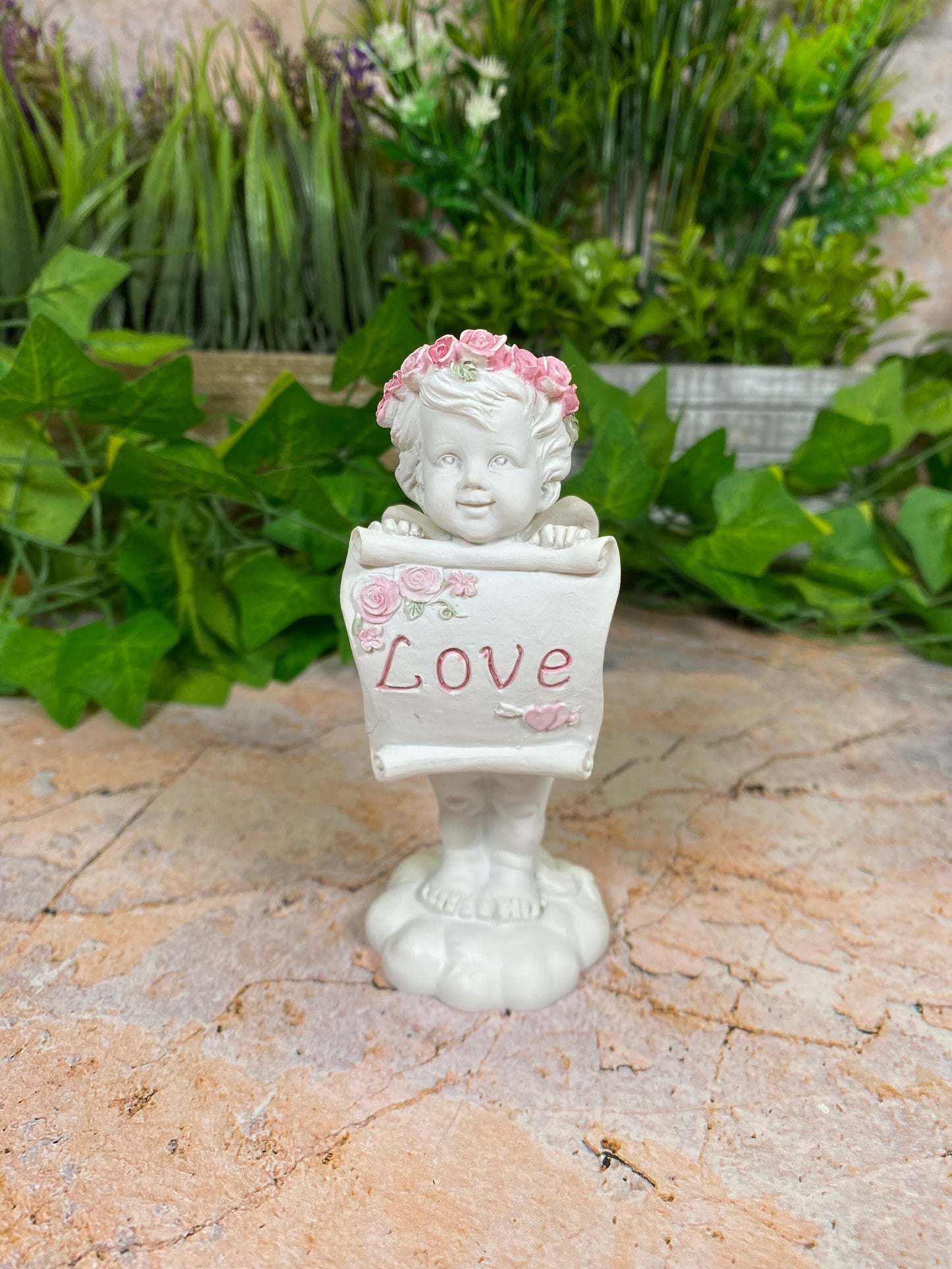 Cherub Artwork: Heavenly Guardian Angel Figurine Statuette - Love Sign Ornament Sculpture Gift-Osiris Craftworks