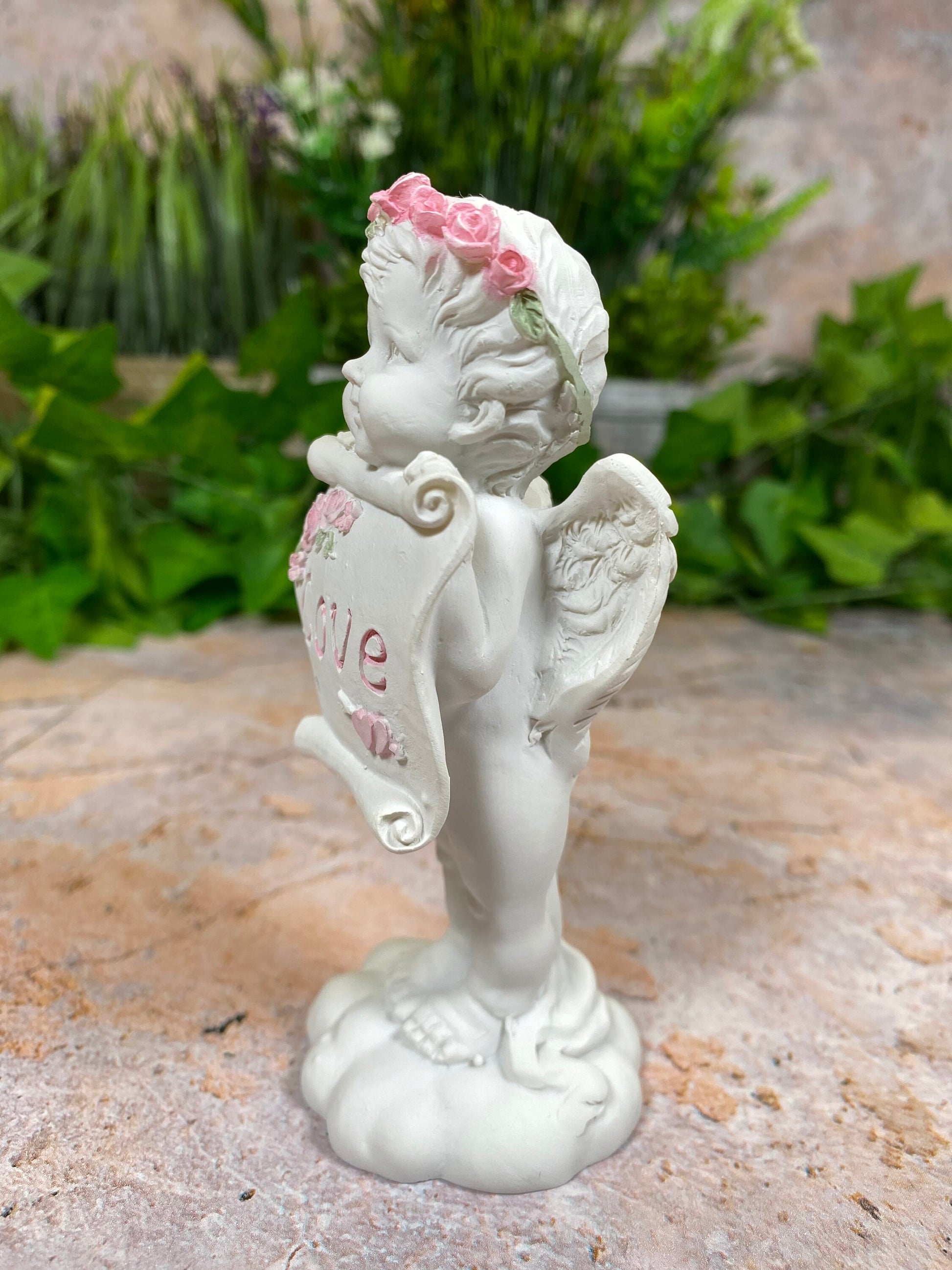 Cherub Artwork: Heavenly Guardian Angel Figurine Statuette - Love Sign Ornament Sculpture Gift-Osiris Craftworks