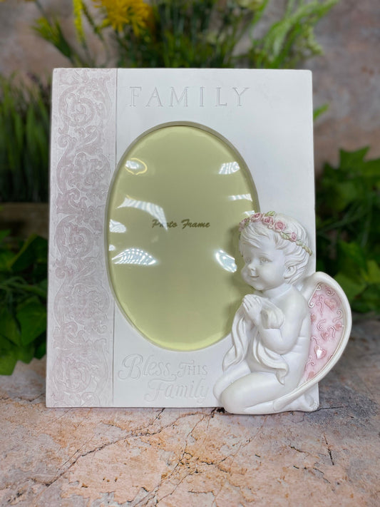 Cherub Decor Resin Guardian Angel Photo Frame - Capture Precious Memories with this Enchanting Ornament-Osiris Craftworks