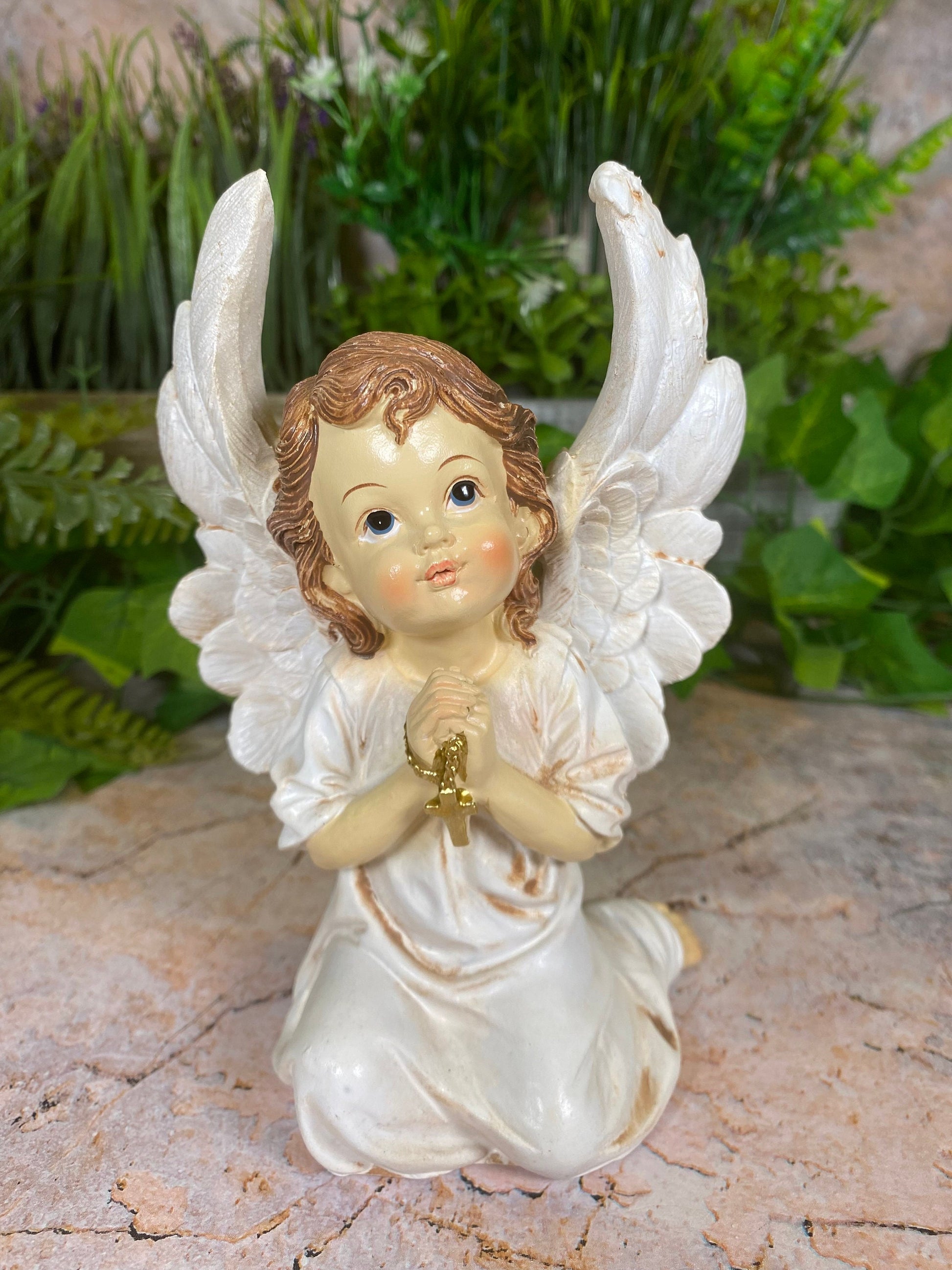 Elegant Resin Angel Sculpture - Part of the Divine Collection, Cherub Decor for a Serene Atmosphere-Osiris Craftworks