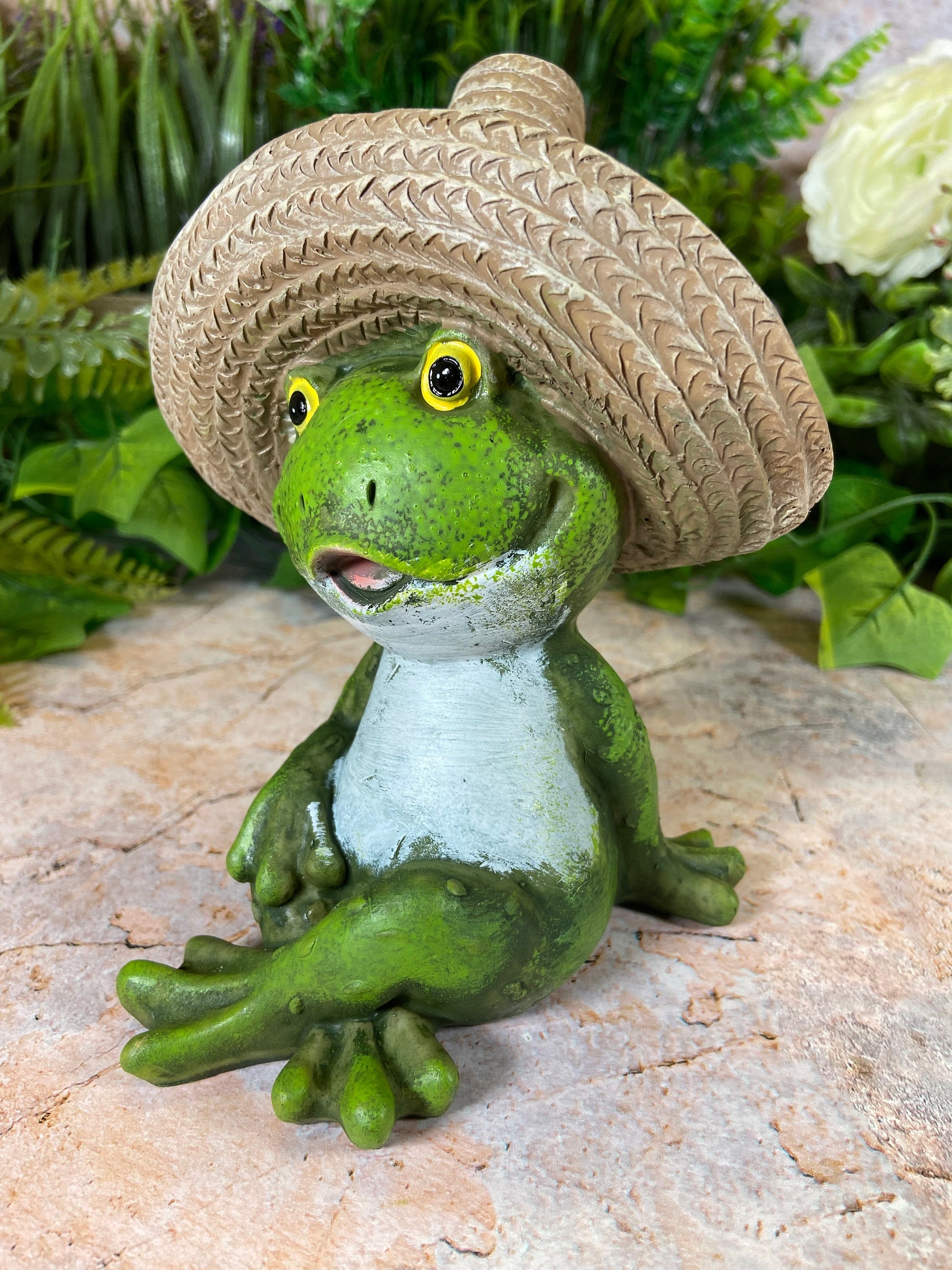 Hilarious Fiesta Frog Garden Ornament Handmade Resin Lawn Decoration Frogs Collection-Osiris Craftworks