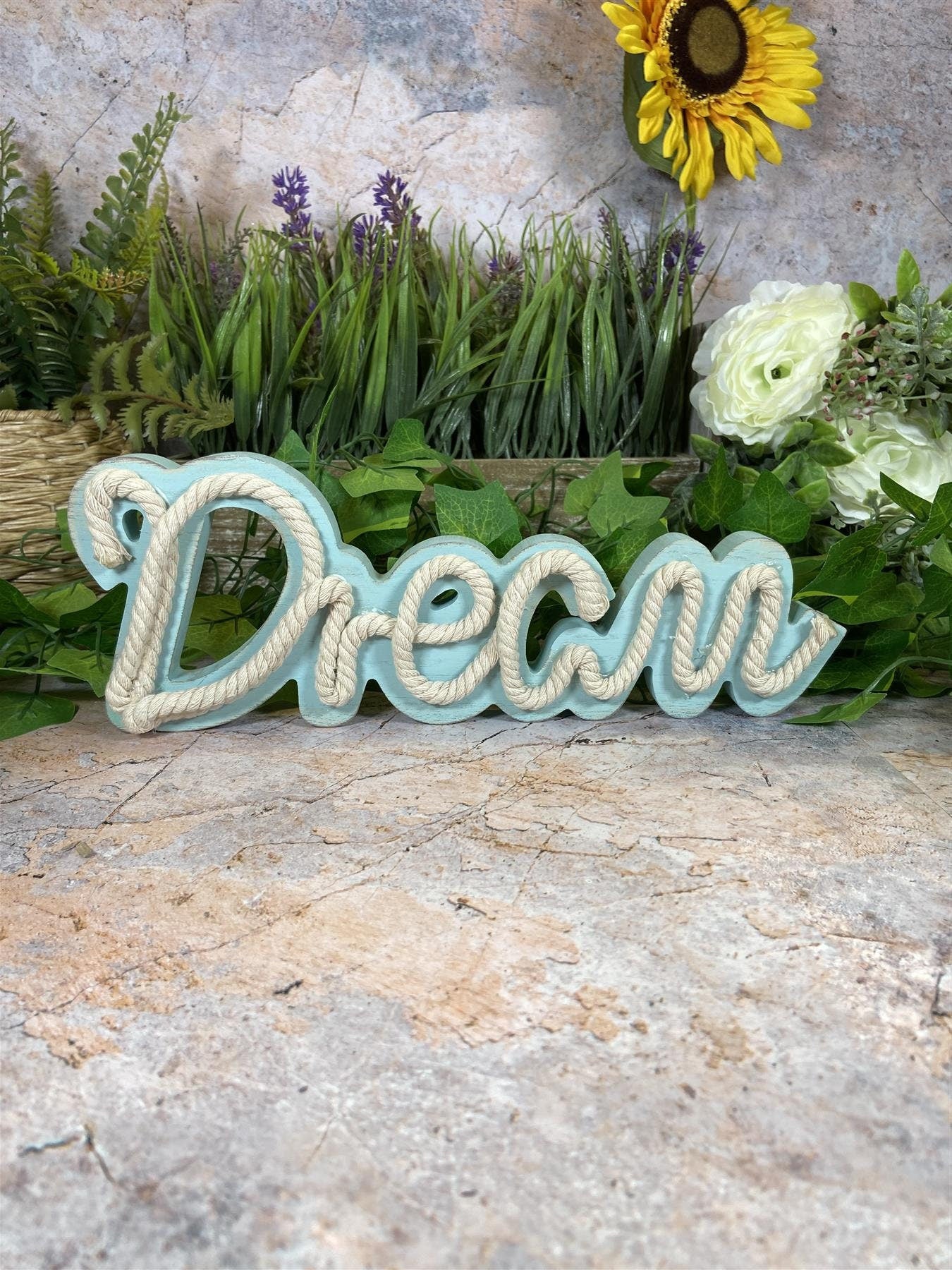 Rustic Rope and Wood Dream Wall Sign Inspiring Decor for a Dreamy Ambience-Osiris Craftworks