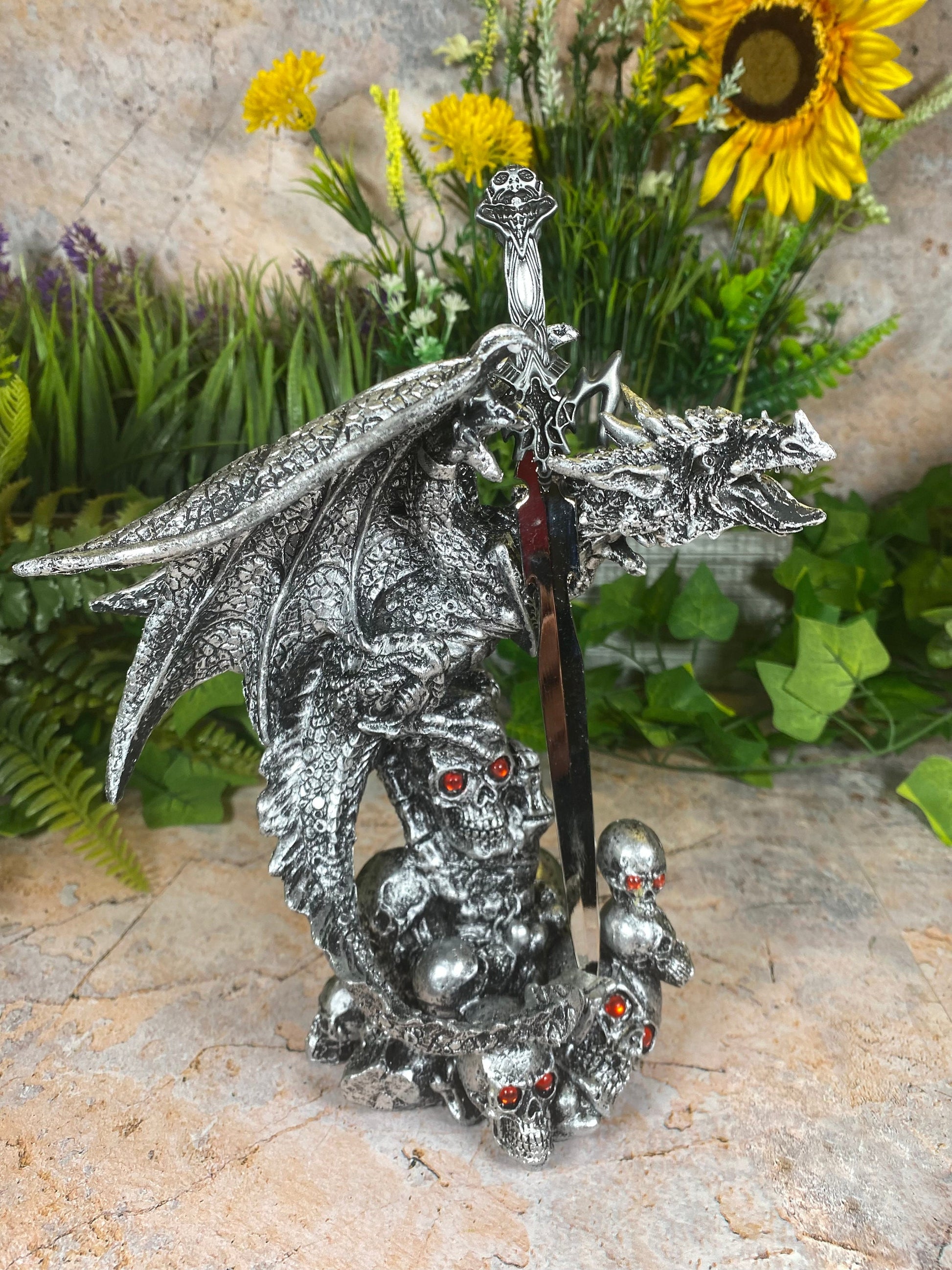 Dragon's Embrace Resin Letter Opener Majestic and Functional Artwork Gothic Decor Dragons Collection Sculpture-Osiris Craftworks