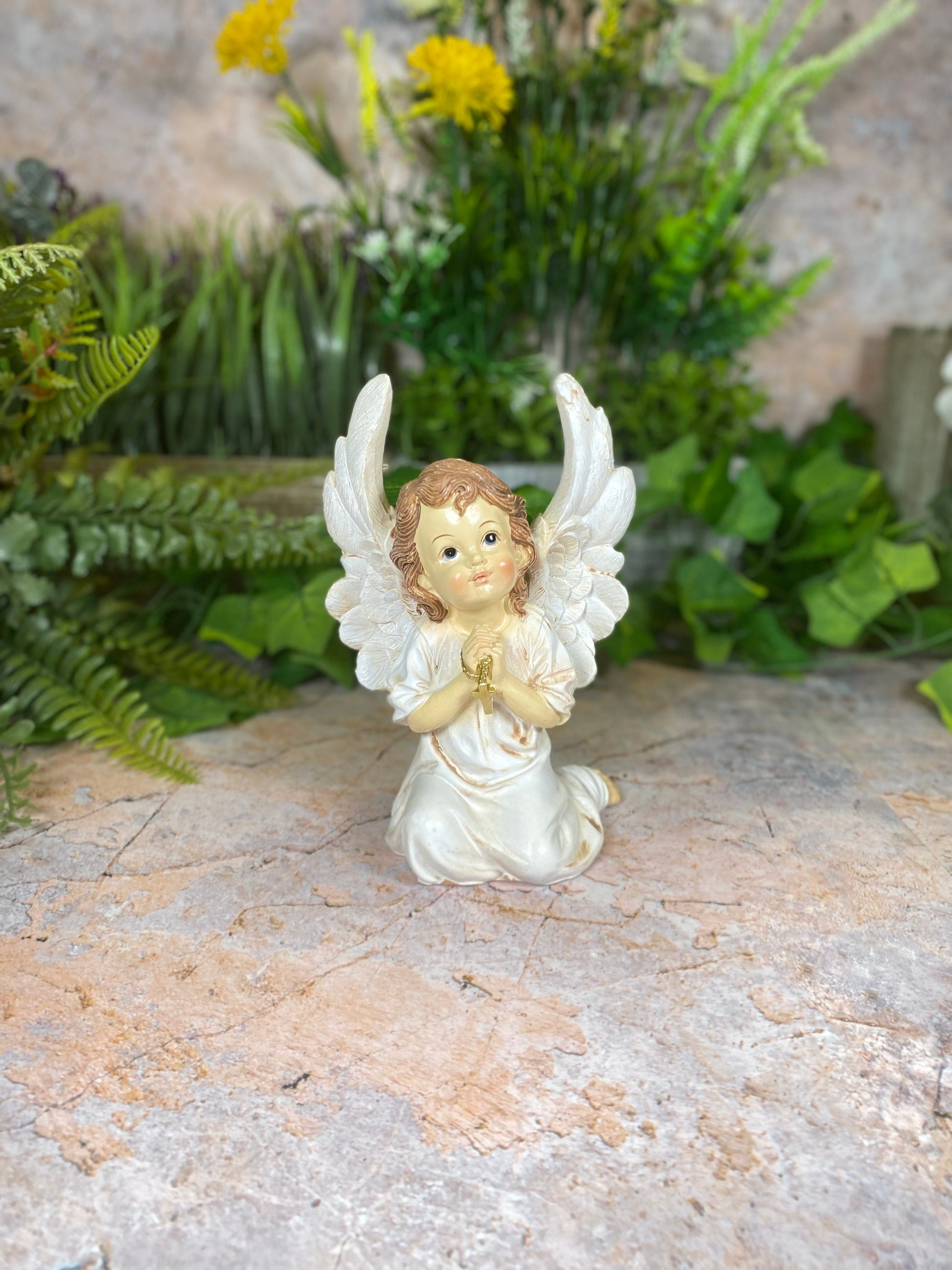 Elegant Resin Angel Sculpture - Part of the Divine Collection, Cherub Decor for a Serene Atmosphere-Osiris Craftworks