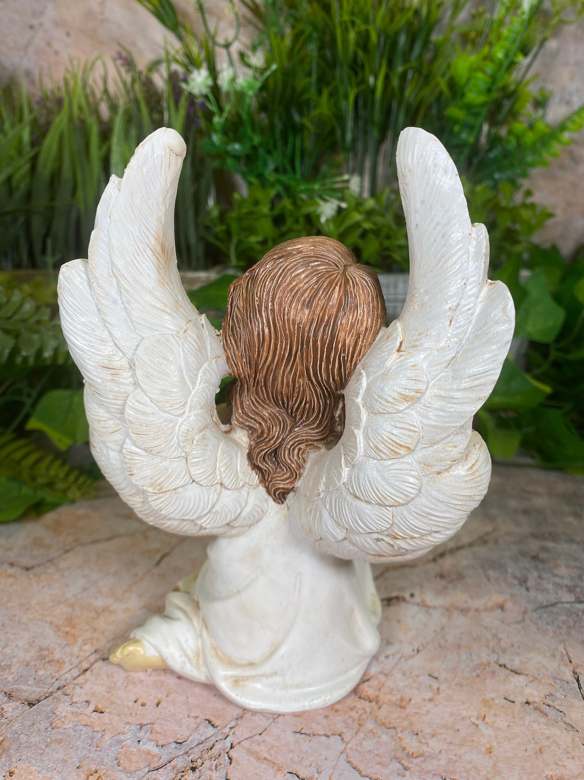 Elegant Resin Angel Sculpture - Part of the Divine Collection, Cherub Decor for a Serene Atmosphere-Osiris Craftworks