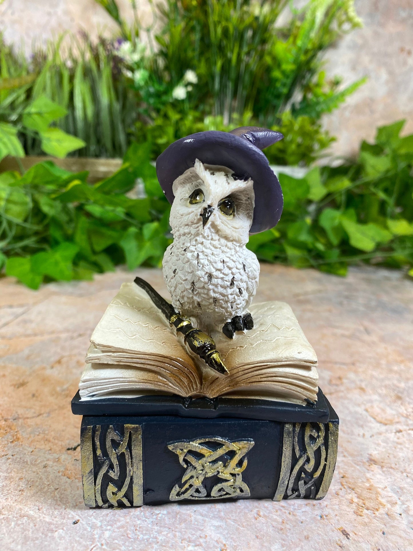 Comical Owl Witch Trinket Box Magical Decor Altar Decorations Wicca Pagan-Osiris Craftworks