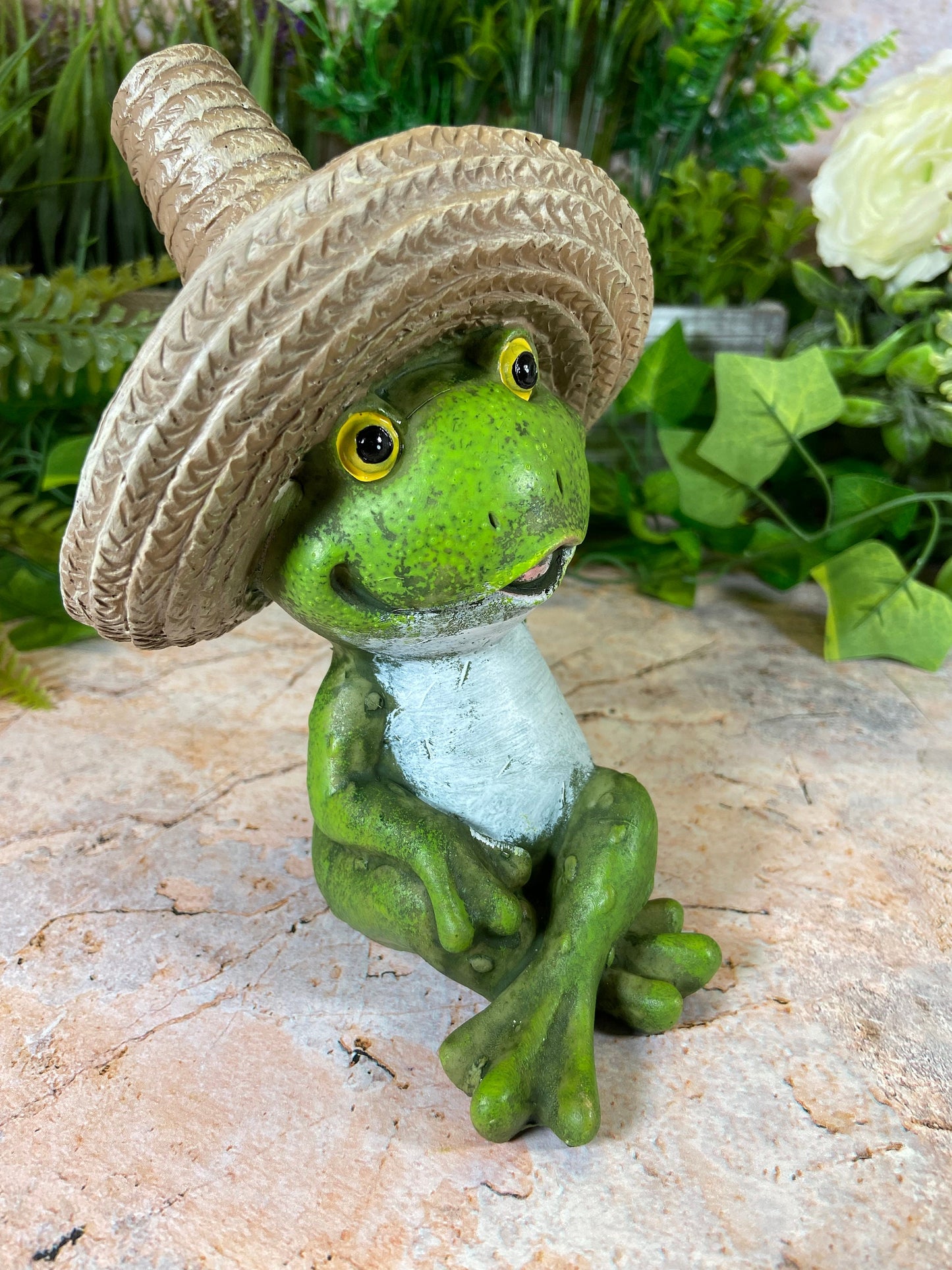 Hilarious Fiesta Frog Garden Ornament Handmade Resin Lawn Decoration Frogs Collection-Osiris Craftworks