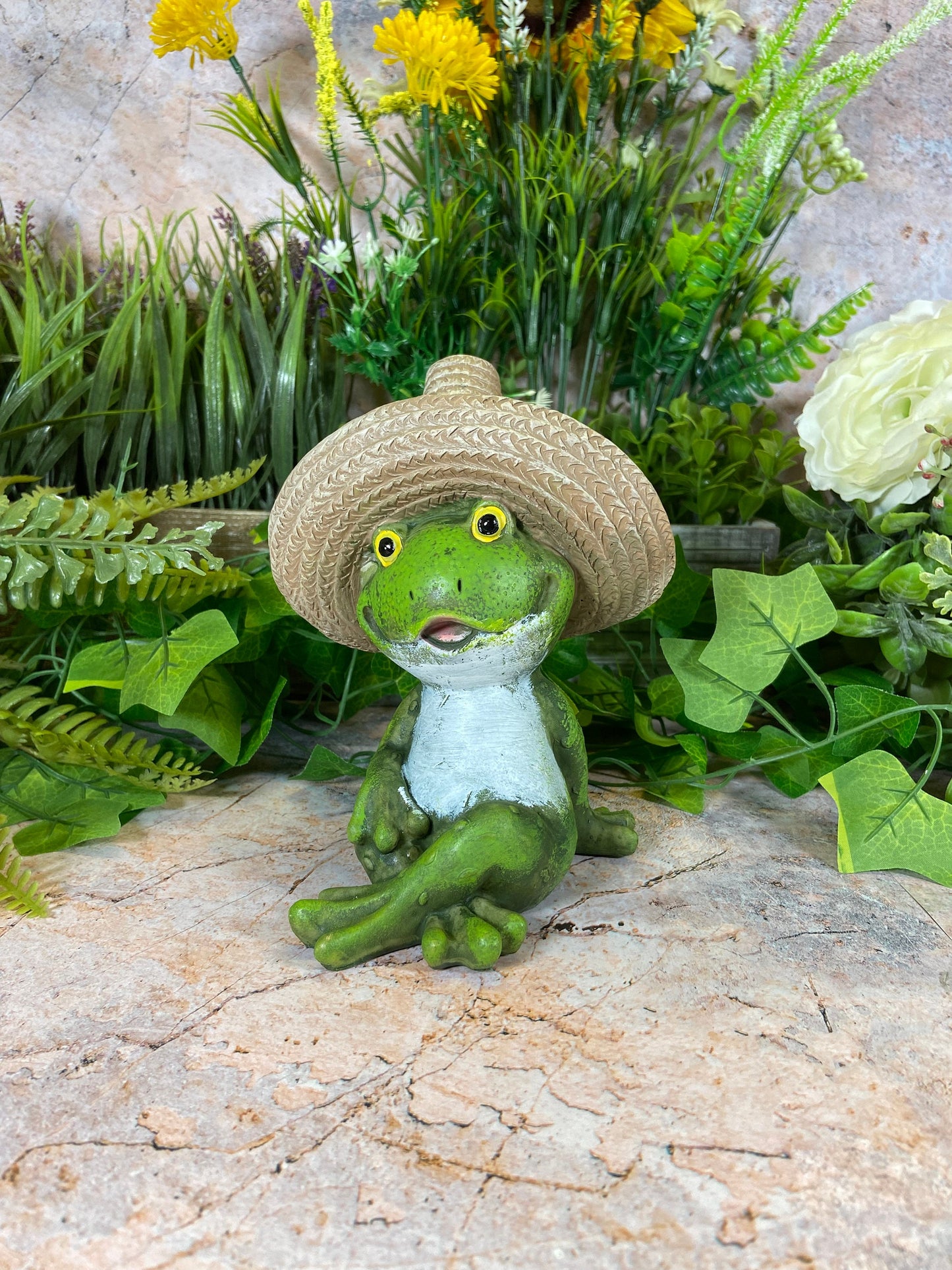 Hilarious Fiesta Frog Garden Ornament Handmade Resin Lawn Decoration Frogs Collection-Osiris Craftworks