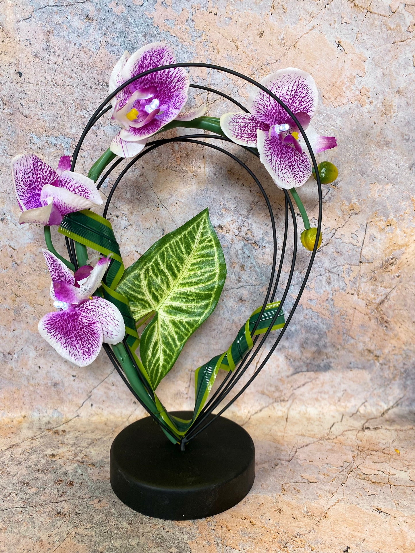 Elegante beleuchtete künstliche Orchideen – 33 cm hohe LED-Orchideen-Ausstellung, Heimdekoration, exquisites Geschenk