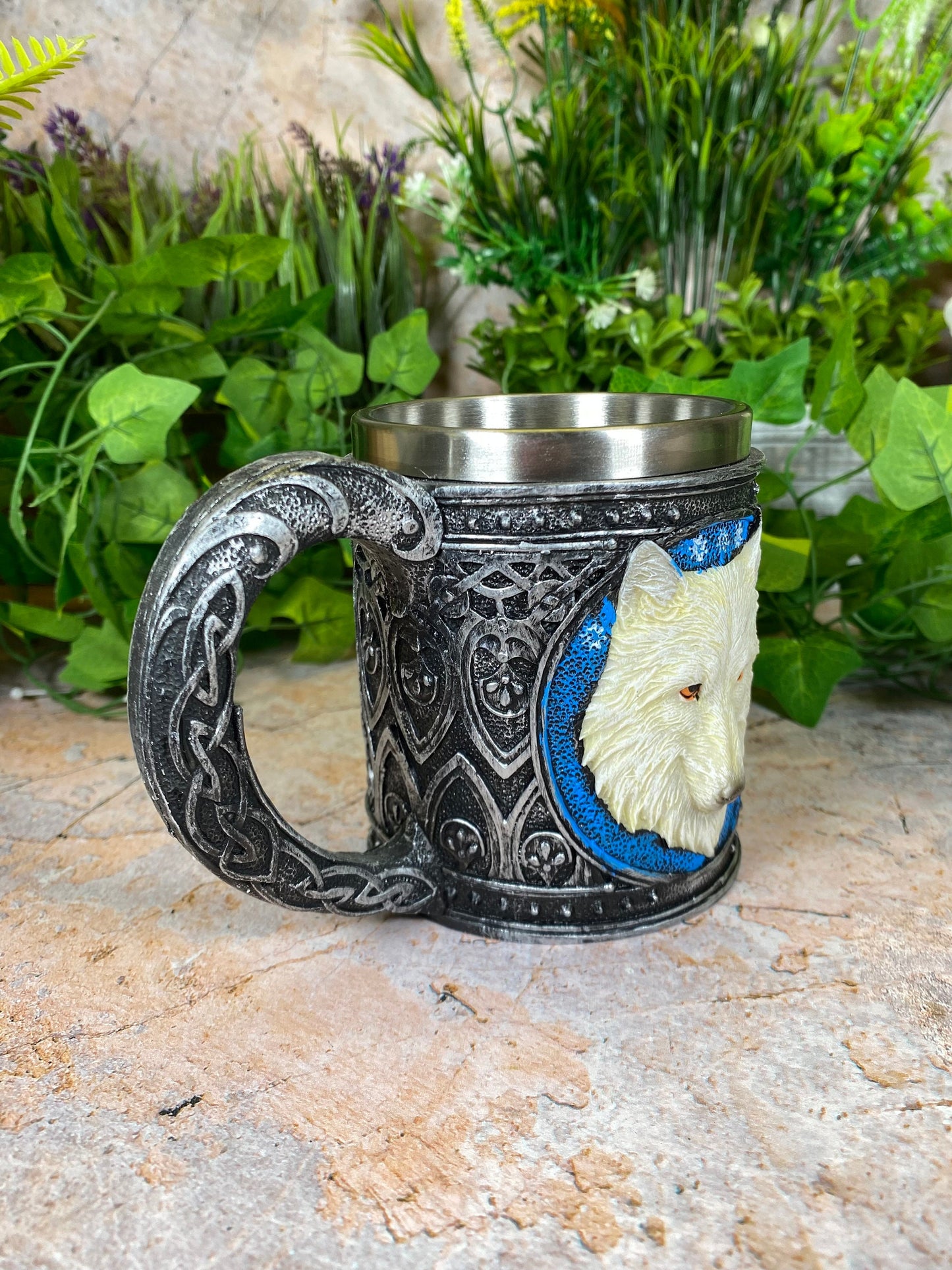 Nordic Saga Wolf Tankard - Handcrafted Fantasy Glass Drinking Vessel Inspired by Mythology