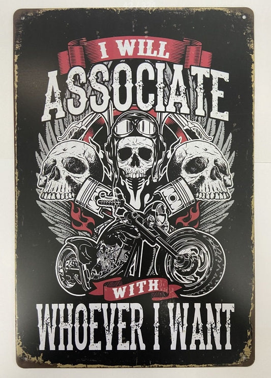 Vintage Biker Skulls Metal Sign - Unique Retro Decor for Motorcycle Enthusiasts-Osiris Craftworks