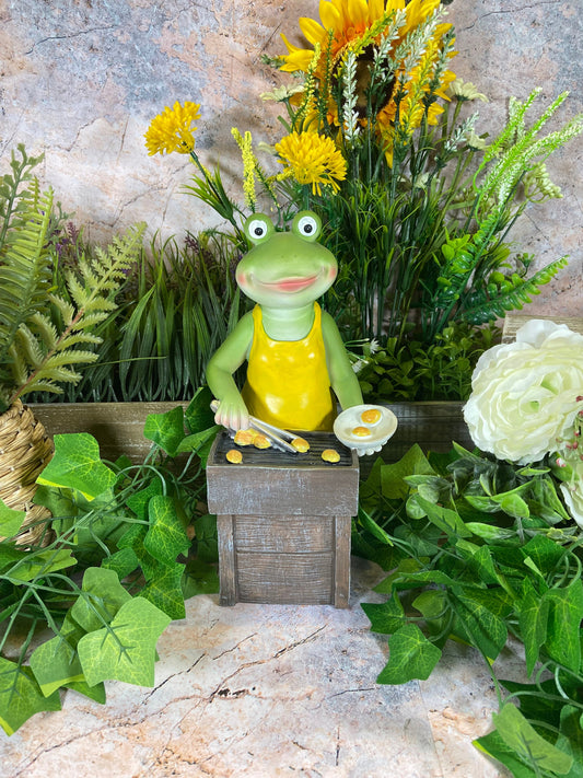 Hilarious Resin Frog Barbeque Chef Garden Ornament - Bring Fun to Your Outdoor Space!-Osiris Craftworks