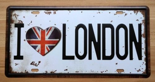 Vintage-Inspired Metal Sign: Timeless Love for London House Warming Gift Wall Decor-Osiris Craftworks